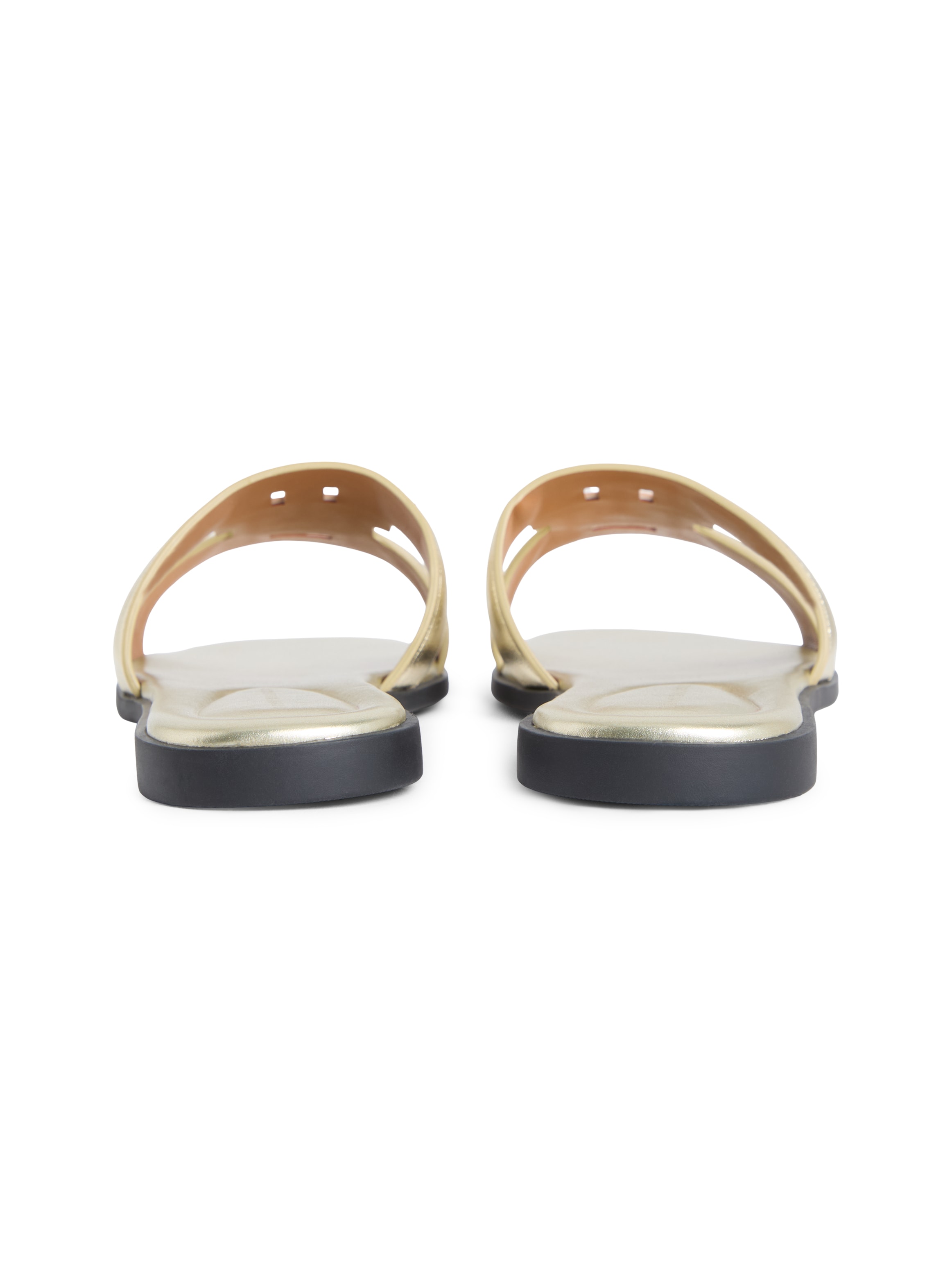 Tommy Hilfiger Pantolette »TH LOGO STRAP MULE GOLD«  Sommerschuh, Schlüpfschuh, Flat mit Logo als Bandage