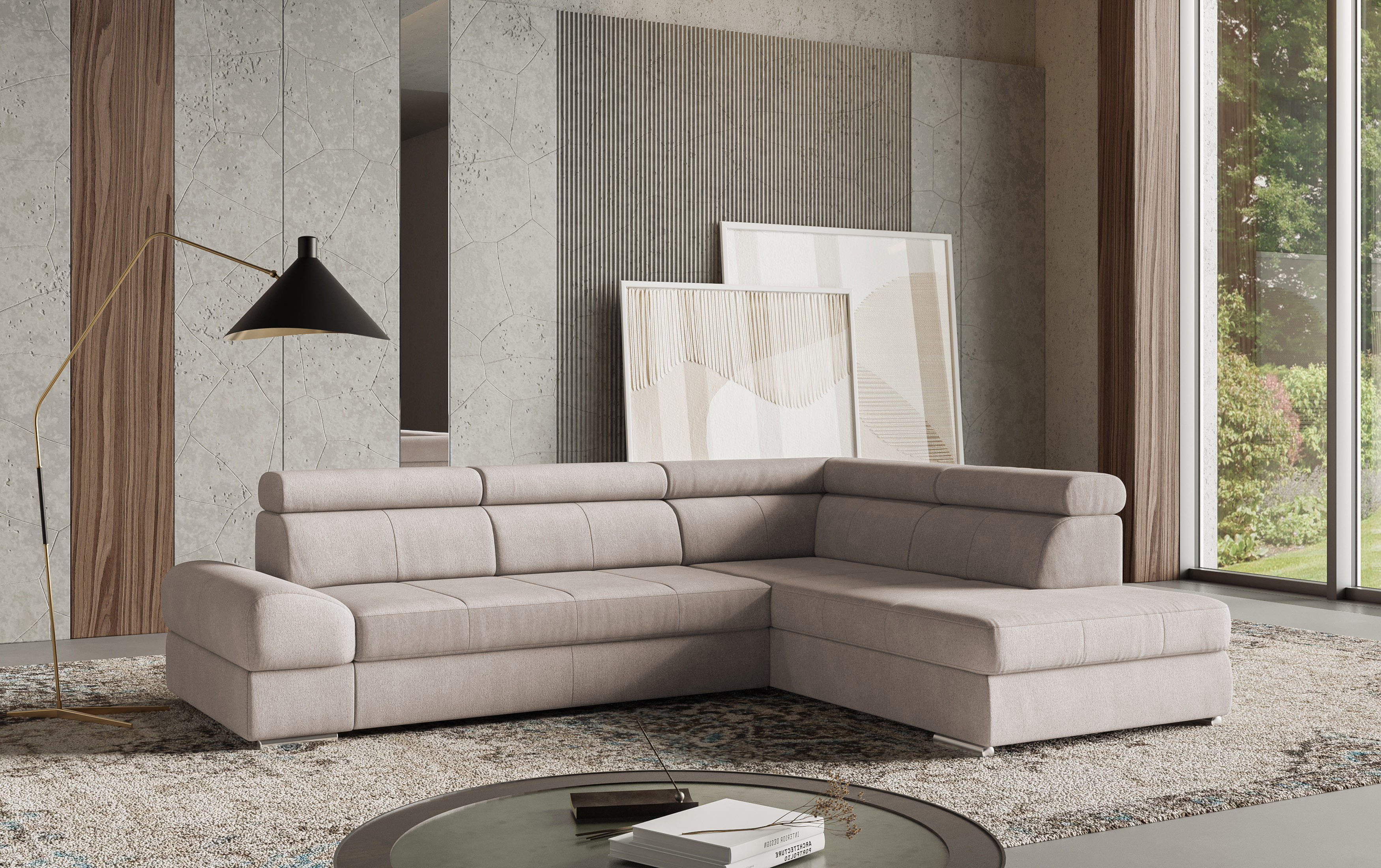 sit&more Ecksofa "Broadway L-Form" mit verstellbaren Kopfteilen, wahlweise mit Schlaffunktion
