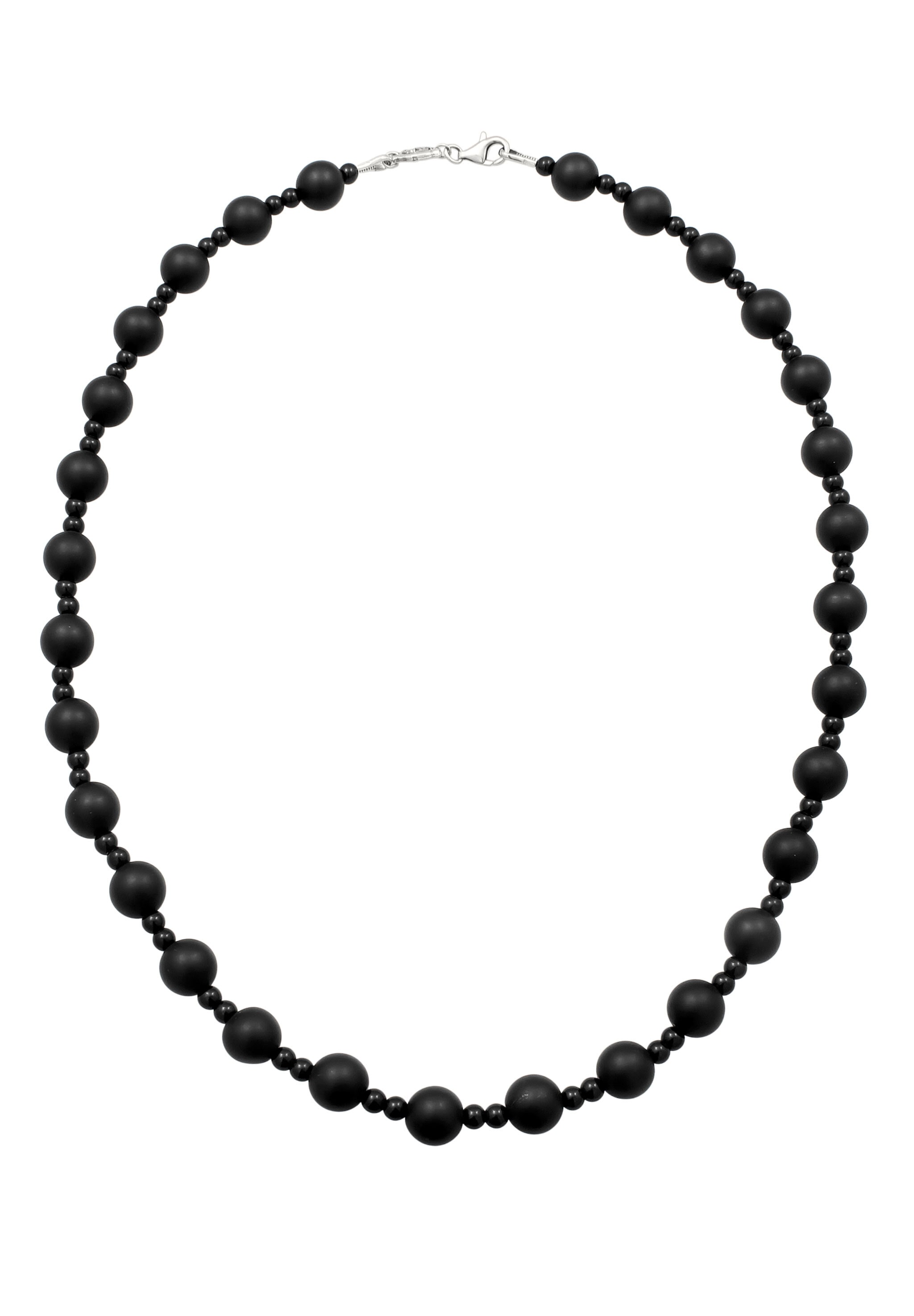 HAZE & GLORY Silberkette »Halskette Onyx Schwarz 925 Sterling Silber«