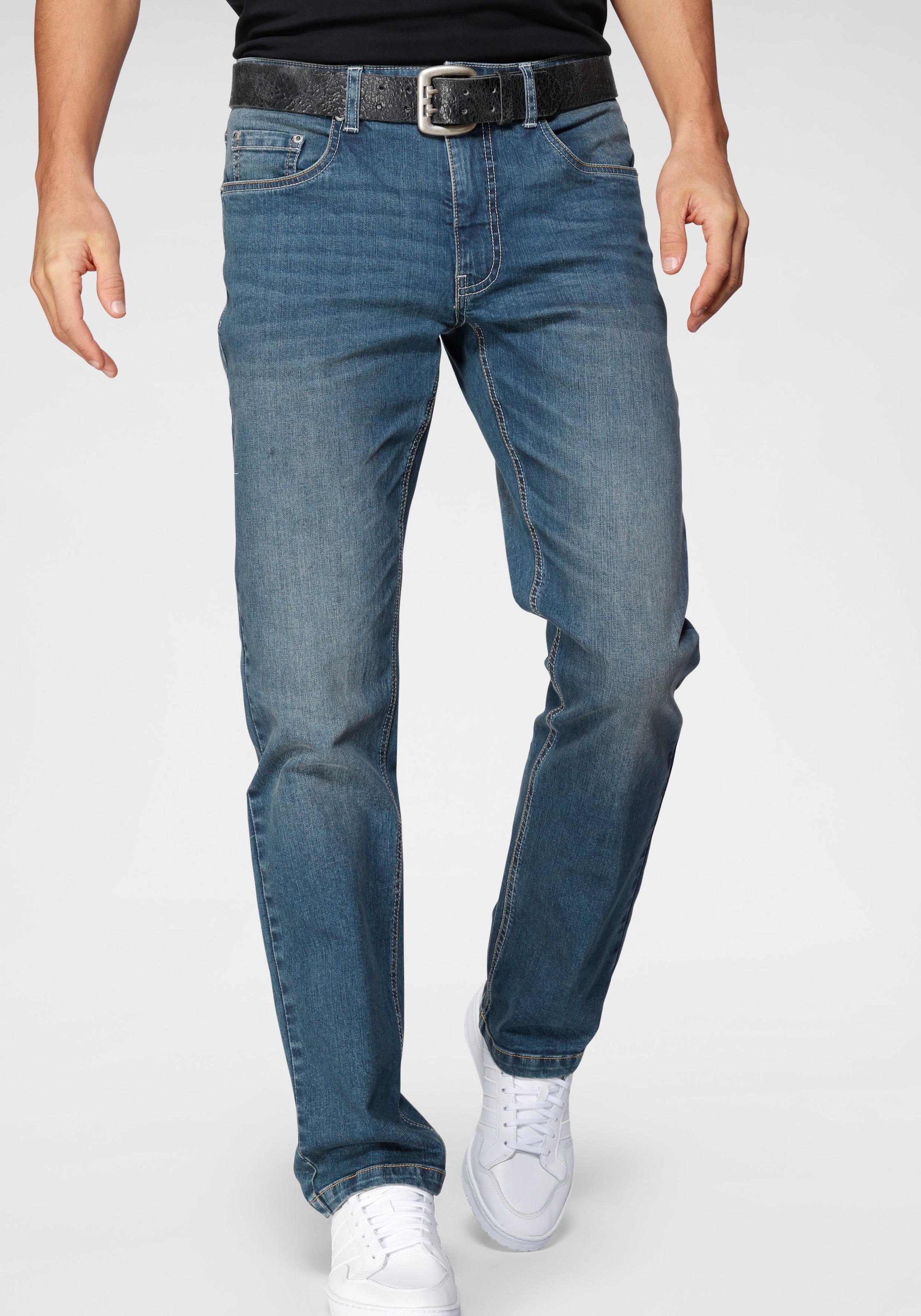 Straight-Jeans, mit Stretch