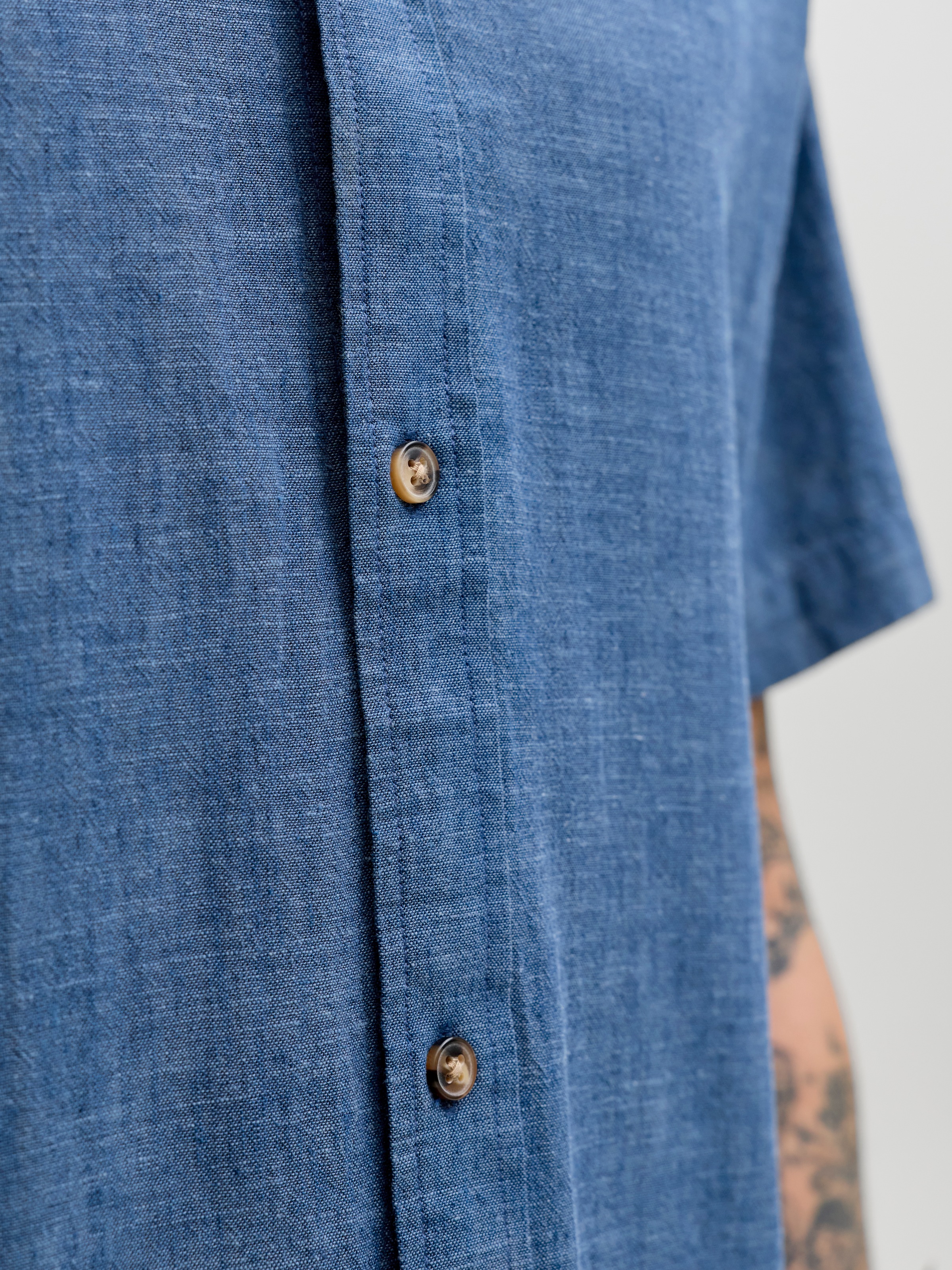 Jack & Jones Kurzarmhemd »JJESUMMER LINEN BLEND SHIRT S/S SN« Baumwolle mit Leinen, regular fit