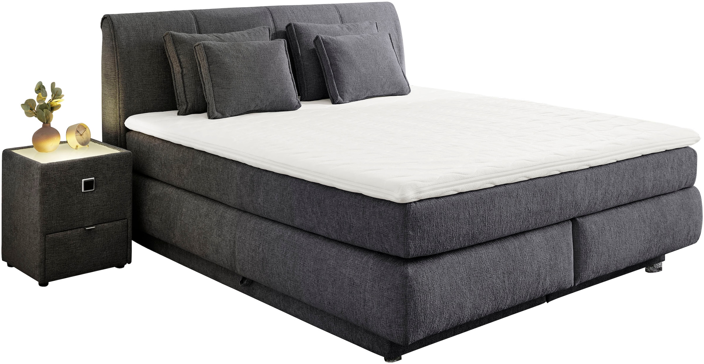 Jockenhöfer Gruppe Boxspringbett »"Carla", OTTOs Choice! Topseller, wahlweise mit oder ohne Bettkasten«, inkl. 4 Kissen, erhältlich in den Breiten 160 & 180cm