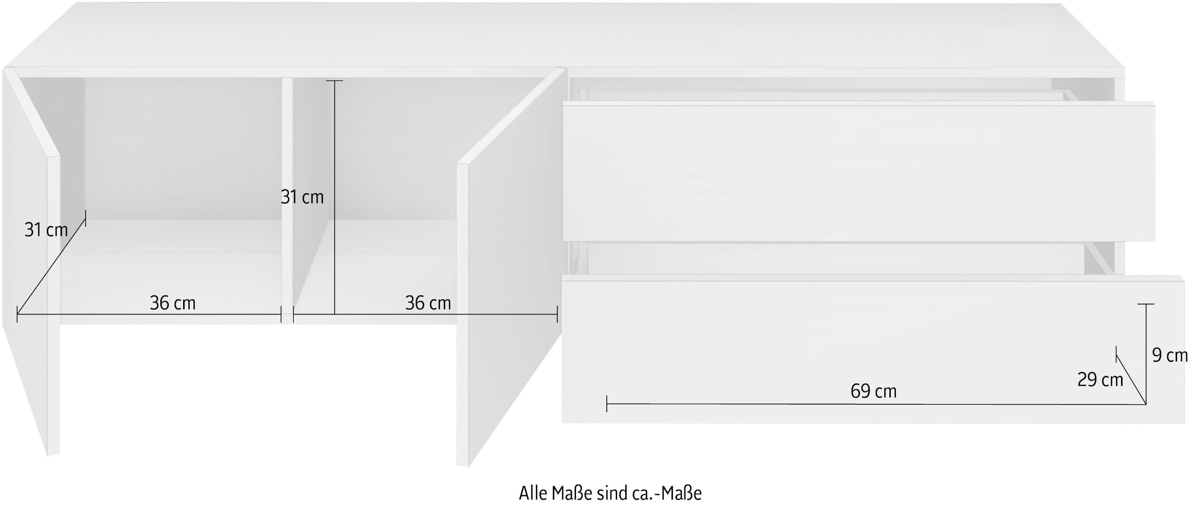 borchardt Möbel Lowboard »Vaasa«, Breite cm, bei 152 nur kaufen hängend OTTO