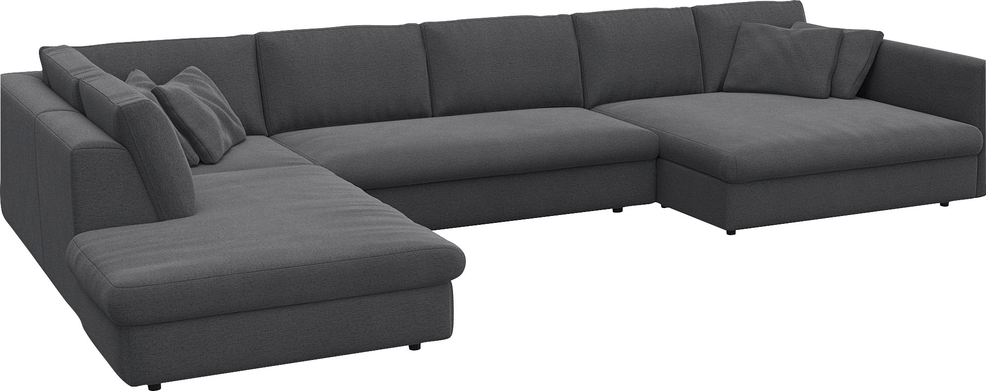 FLEXLUX Wohnlandschaft »Lovane, U-Form, bequem und komfortabel« Weich & anschmiegsam, große Sitztiefe auf Kaltschaum, Dekokissen inkl.