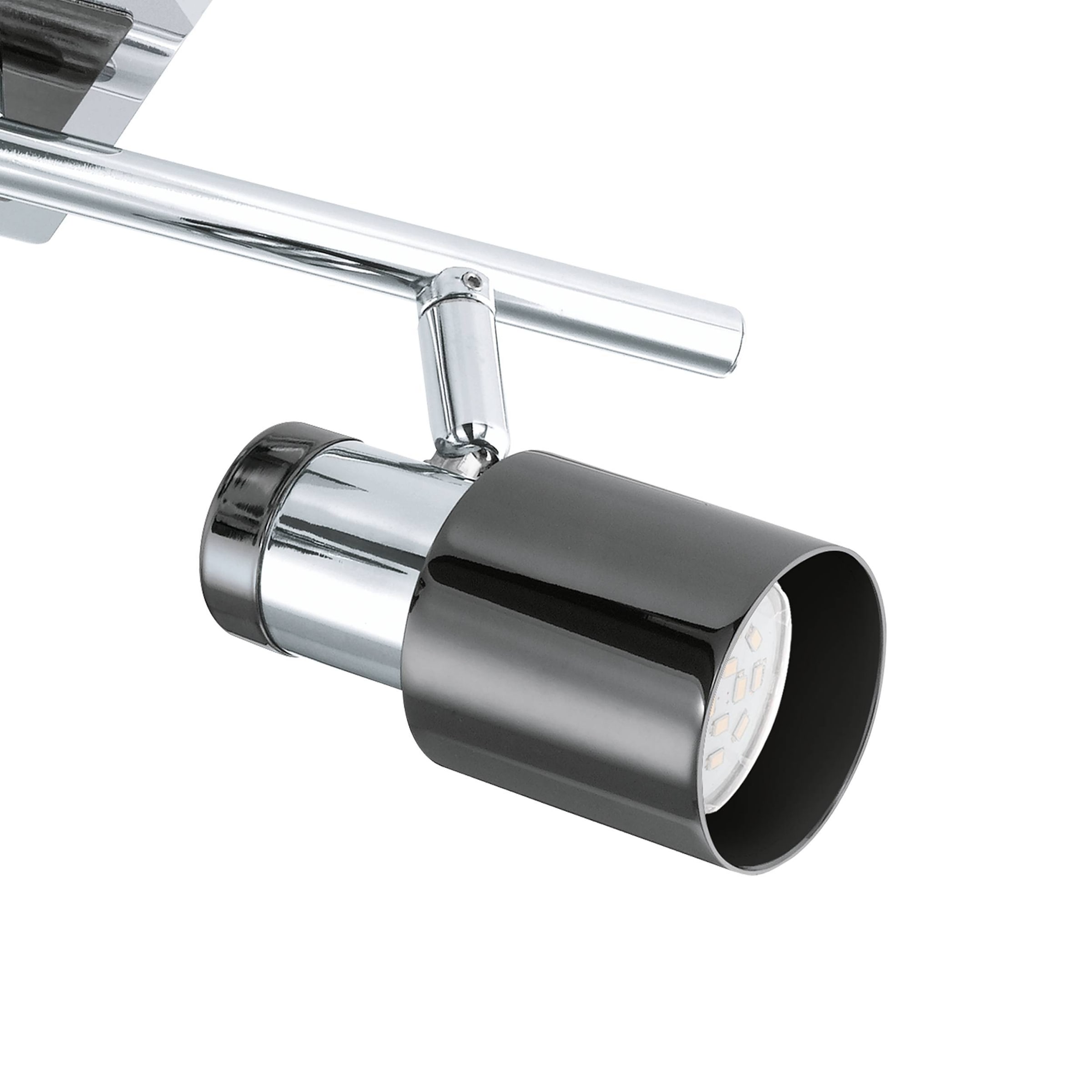 EGLO Deckenleuchte »Davida 1 Deckenlampe, Deckenspot aus Metall, Wohnzimmerlampe, GU10« GU10 1 Stk. Spot - L39 x B7 cm - nickel-nero - 2X4,6W inkl.