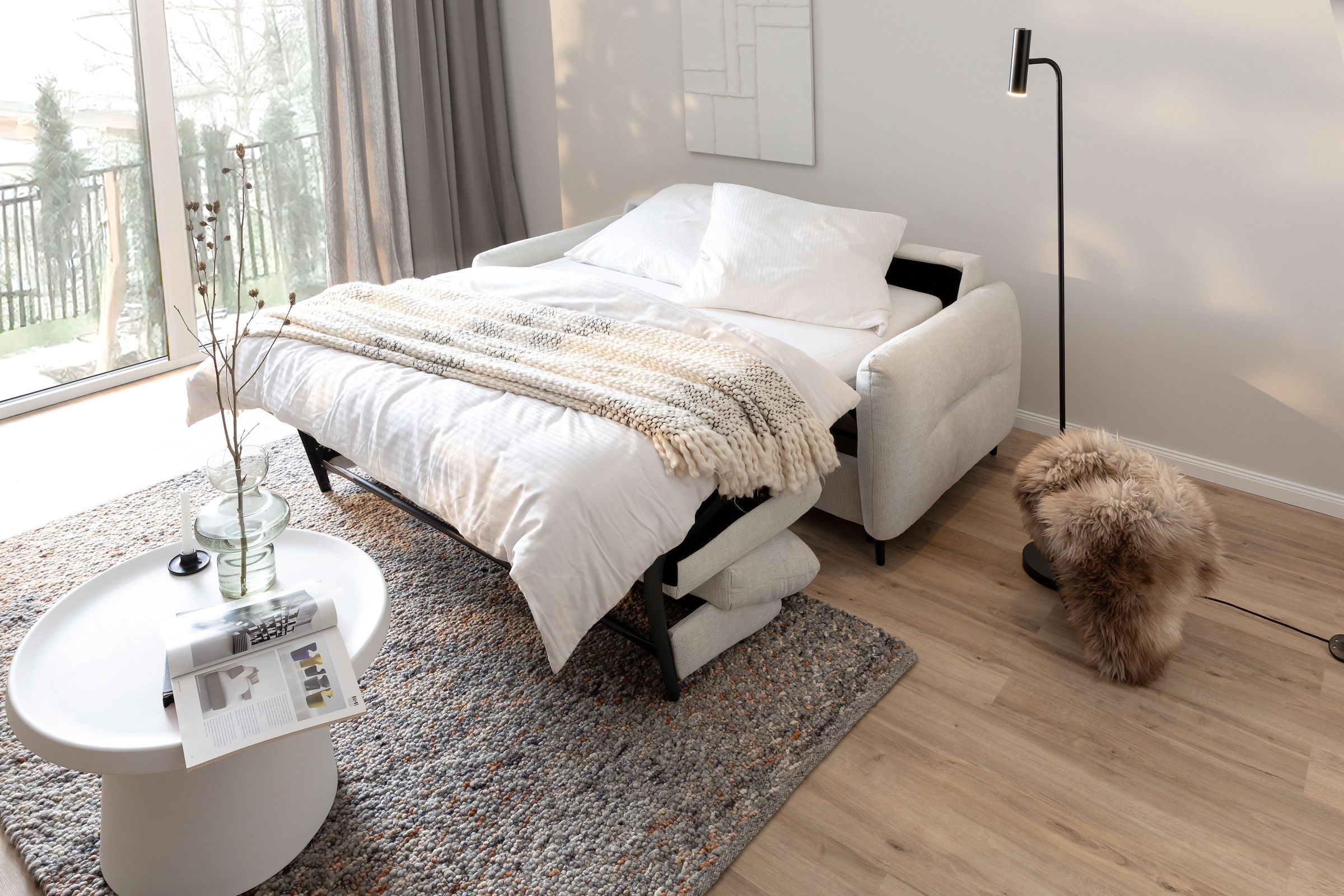 Home affaire 2,5-Sitzer »Clevina, Dauerschläfer mit Kaltschaummatratze, Breite 196 cm« Sofa & Bett in einem – kinderleicht ausklappbar & freistellbar im Raum