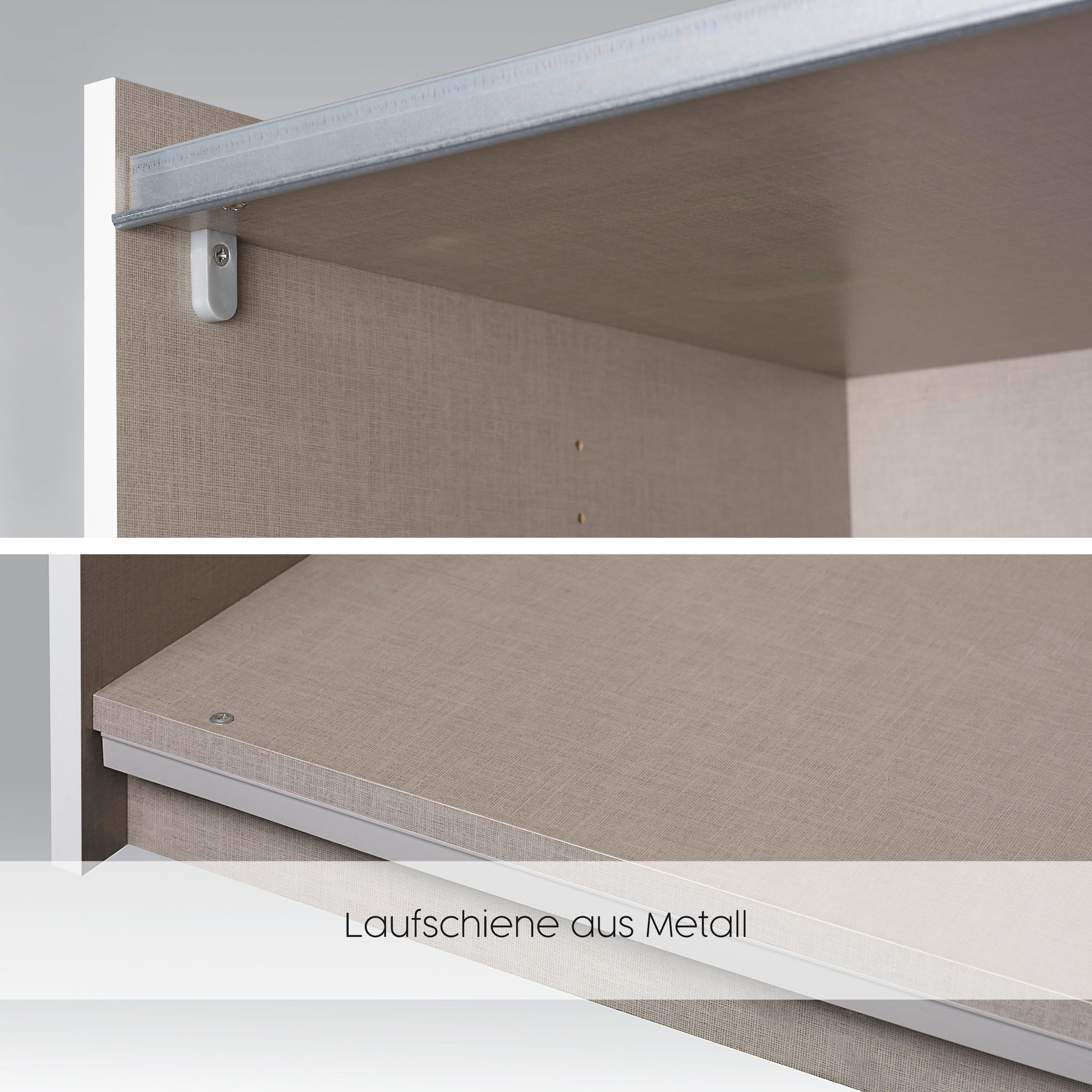 rauch Schwebetürenschrank »Kleiderschrank Schrank Garderobe TOPSELLER ASTANA« 3 Ausstattungen BASIC/CLASSIC/PREMIUM (inkl. SOFT-CLOSE-FUNKTION),  mit 3 Spiegelelementen, Metallgriffleisten alufarbig MADE IN GERMANY