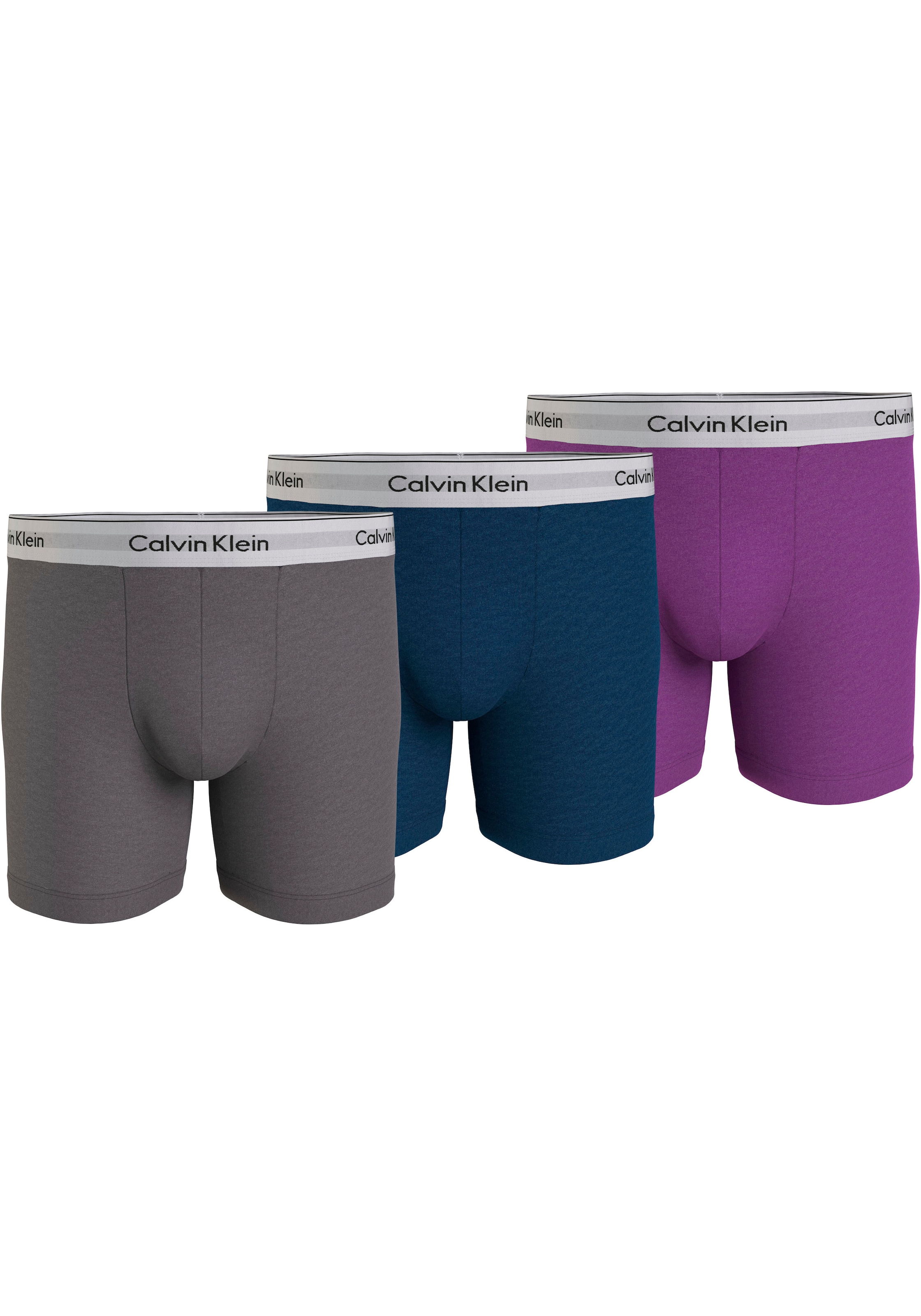 Calvin Klein Underwear Boxer »BOXER BRIEF 3PK«, (Packung, 3 St., 3er-Pack), mit längerem Bein & Logo-Elastikbund