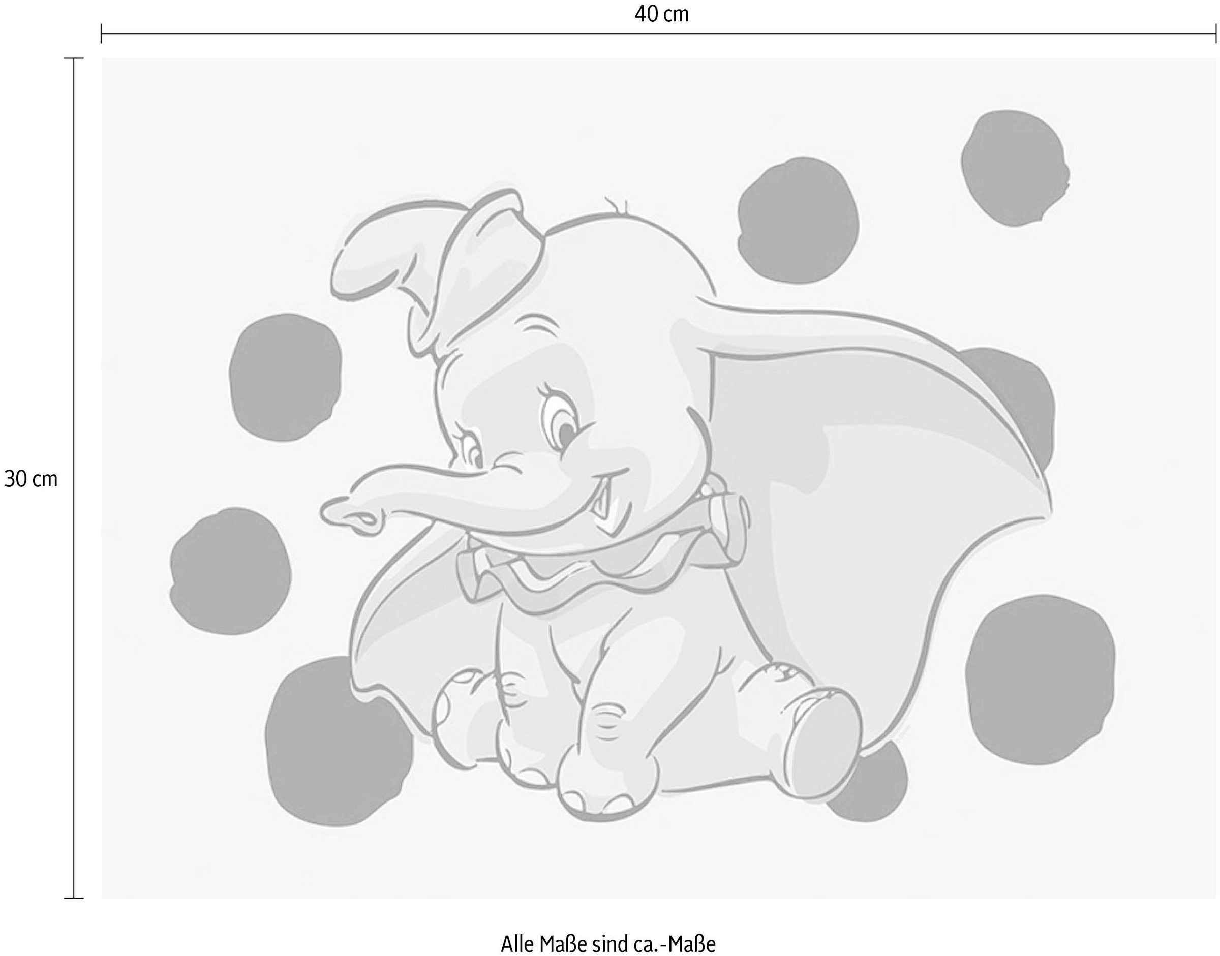 Komar Bild »Dumbo Dots Landscape« Disney 1 Stk. tlg. Wandbild zur Dekoration im Kinderzimmer - ohne Rahmen
