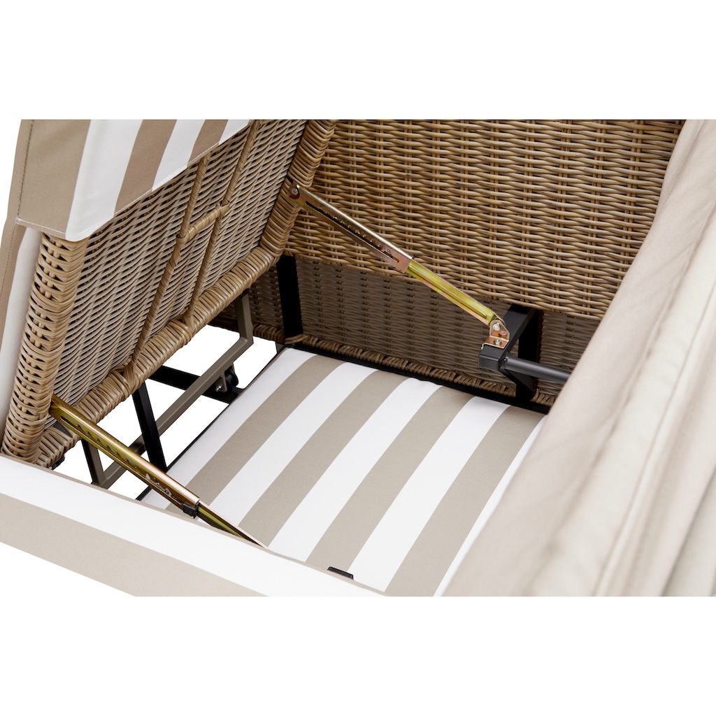 Guido Maria Kretschmer Home&Living Loungesofa »Norderney«, (Set, 8 St.), ausziehbares Sofa, mit klappbarem Dach, Strandkorb, inkl. Zierkissen