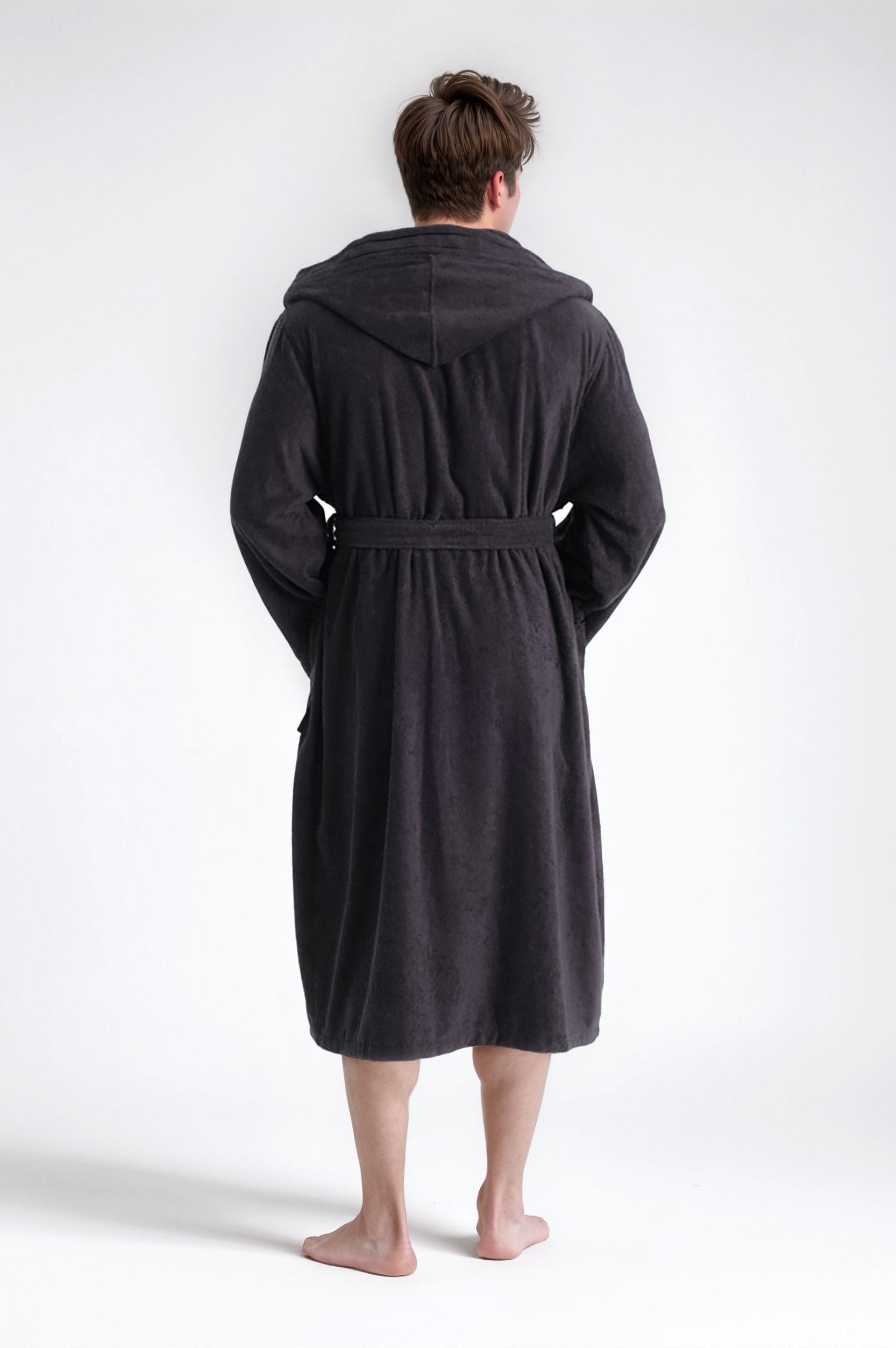 Bruno Banani Herrenbademantel »Clement, ideal für Sauna & Spa, Hotelbademantel, Morgenmantel«, (1 St.), 100% Baumwolle, einfarbig, glänzende Streifen-Bordüre, Taschen, S-4XL
