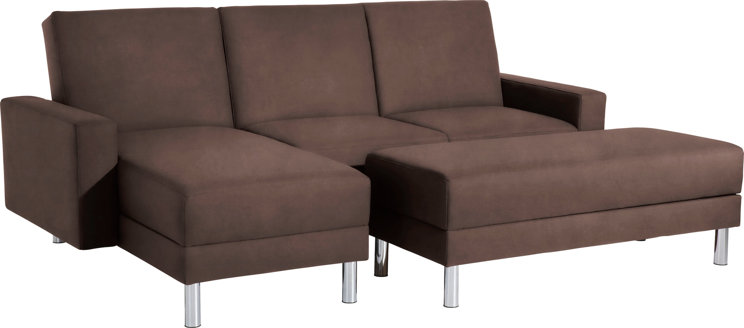 Max Winzer® Schlafsofa »Just Fresh modernes kubisches Sofa, Rückenverstellung für Sitzkomfort«, Recamiere links oder rechts montierbar, elegante Metallfüße