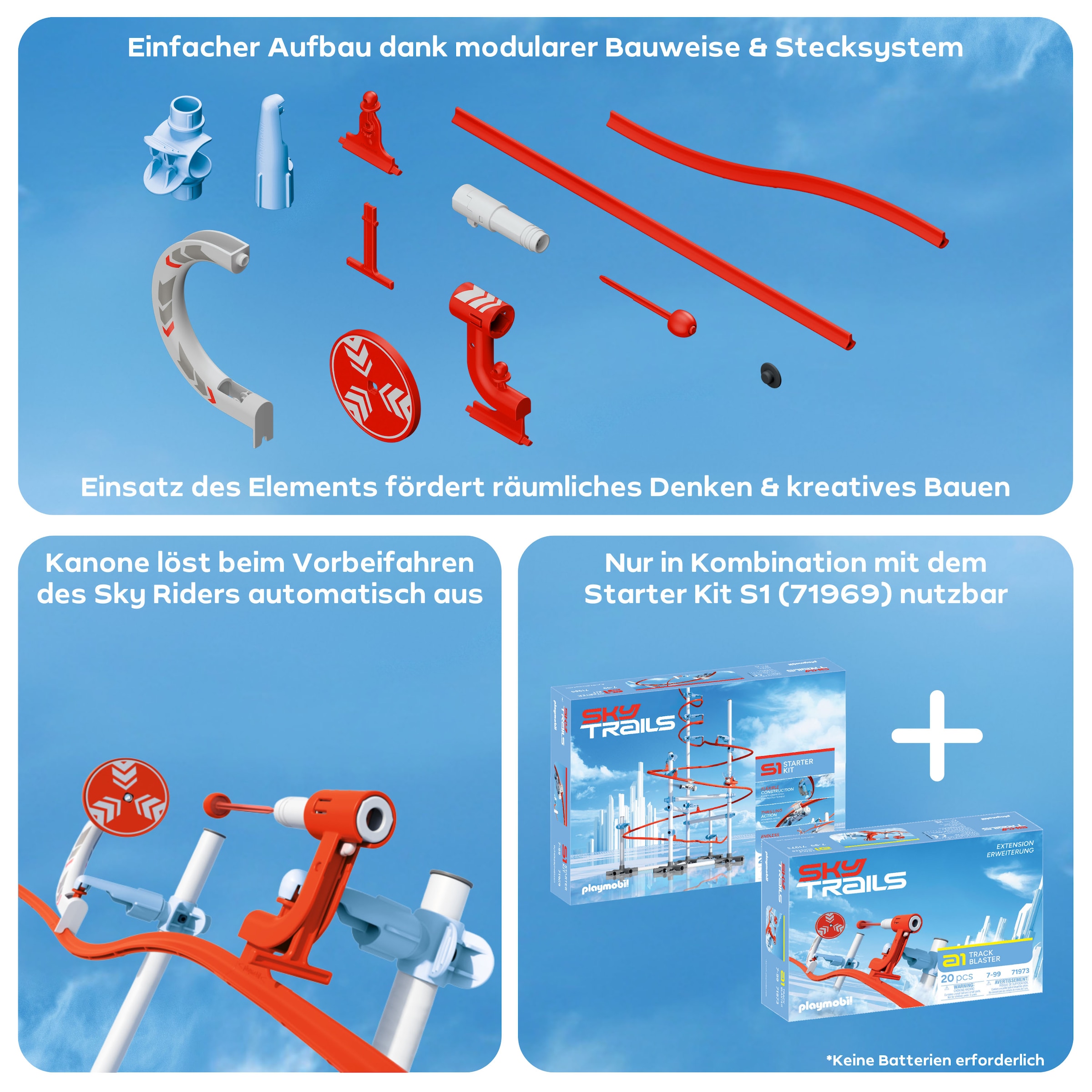 Playmobil® Konstruktions-Spielset »Track Blaster a1 (71973), Sky Trails«, (20 St.), Made in Europe