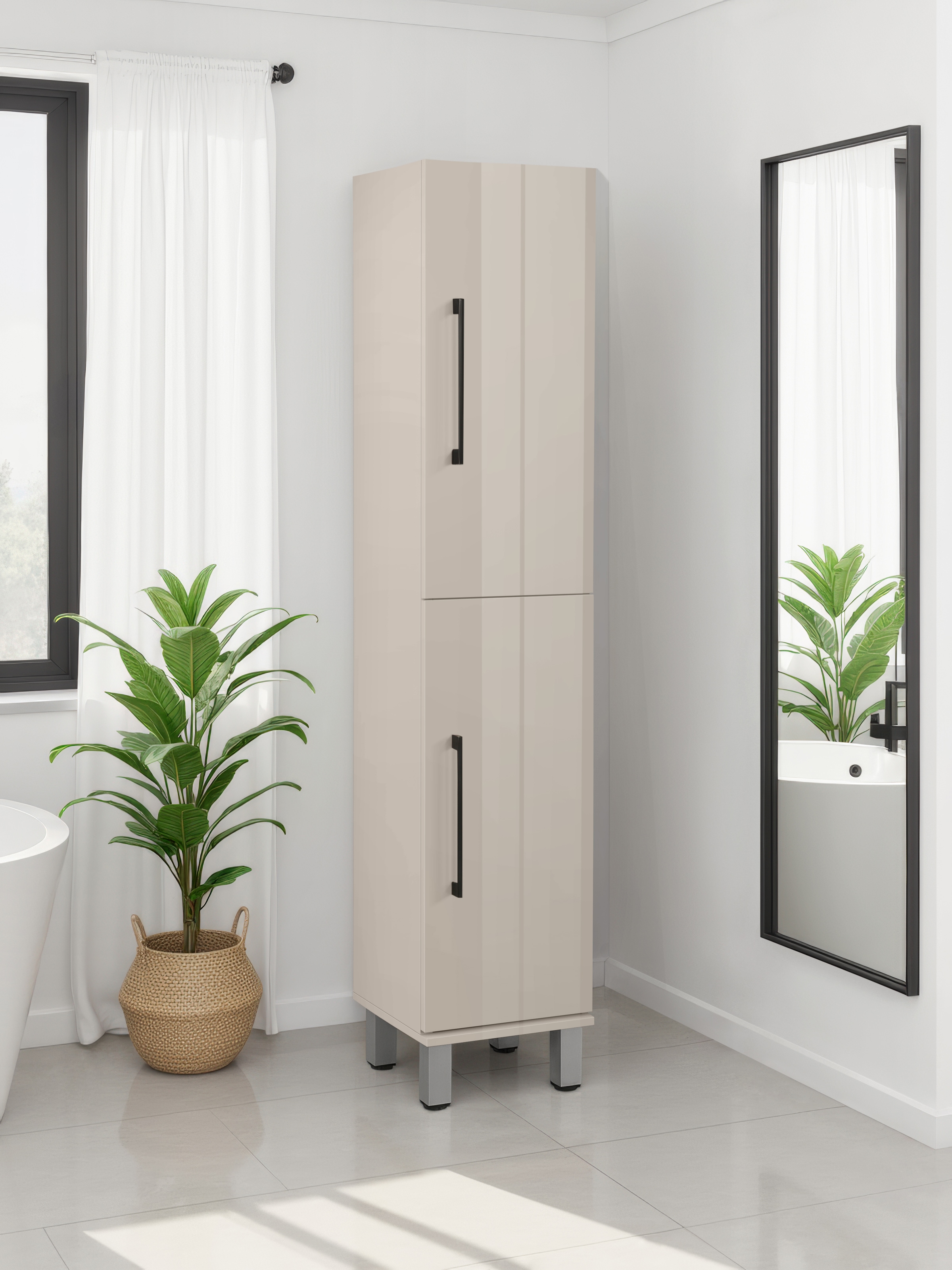 welltime Hochschrank »Florenz«, Breite 30cm,Badezimmerschrank,Badschrank,2 Türen
