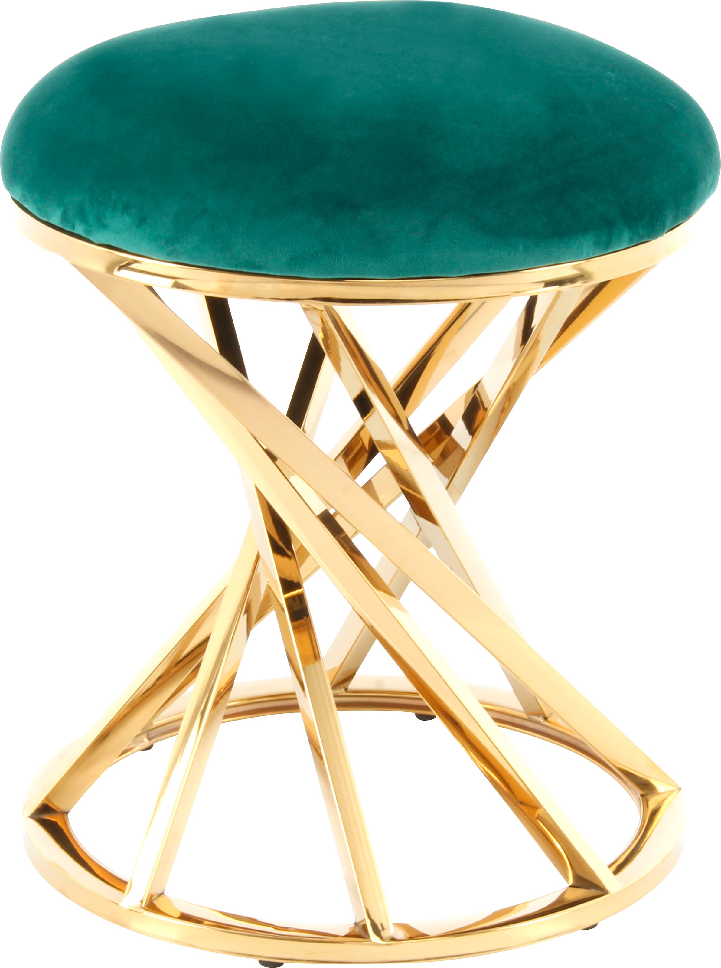 Kayoom Sitzhocker »Hocker Wesley 325,Sitzpouf in elegantem Design, Gestell aus Metall«, (1 St.), glamourös, hochwertig, mit weichem Sitzkissen und Stoffbezug