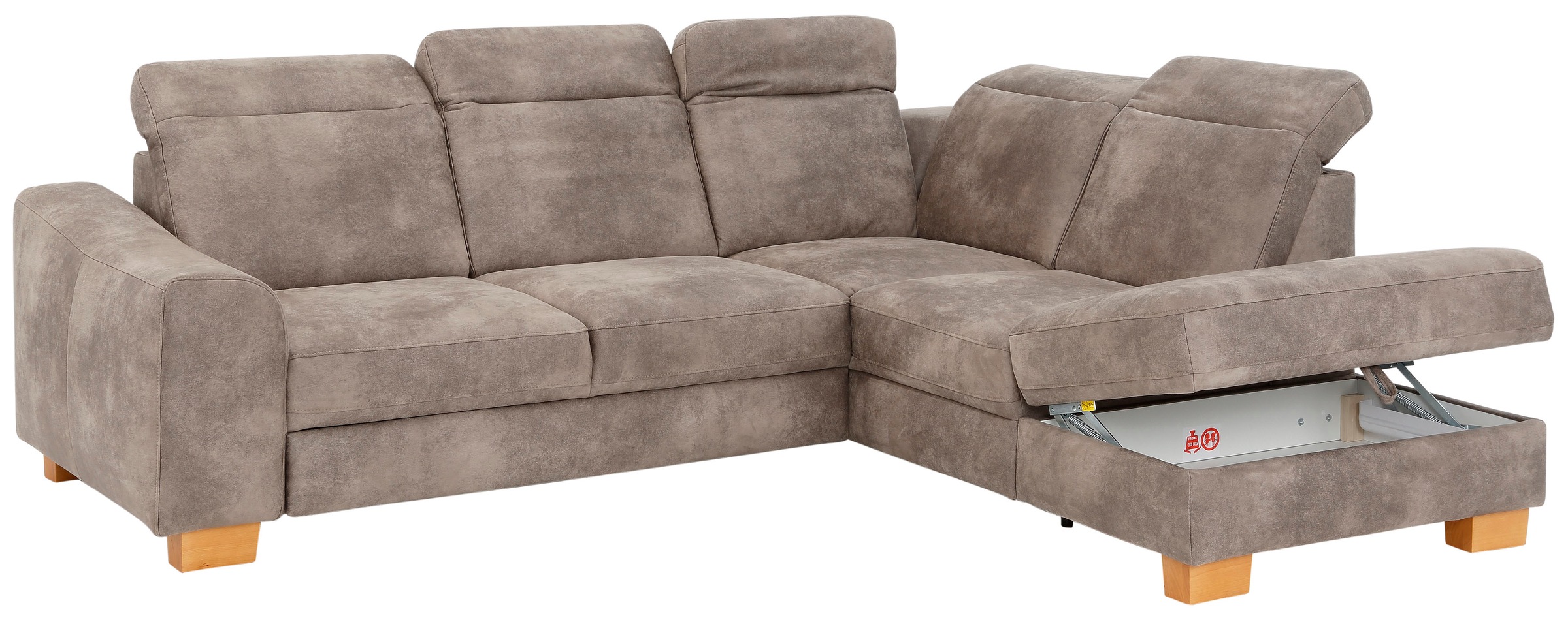 Home affaire Ecksofa »Dundee L-Form«, wahlweise mit Kopfteilverstellung und zusätzlich mit Bettfunktion