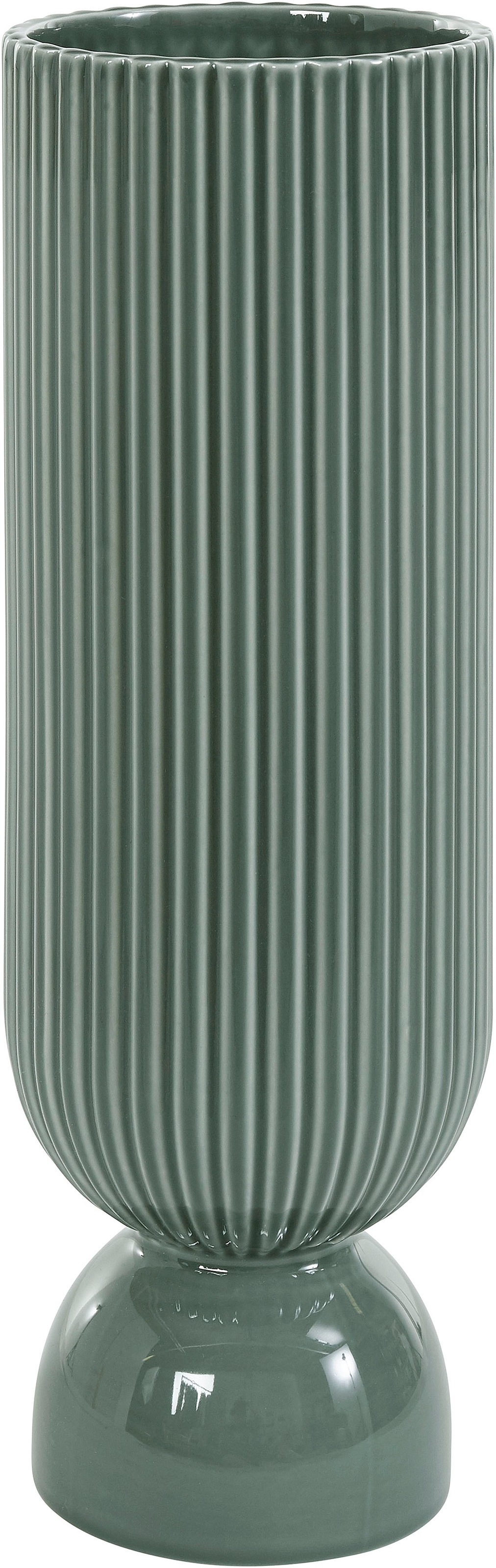 andas Dekovase »Vase aus Steingut, Rillen-Optik«, (1 St.), Höhe 37 cm