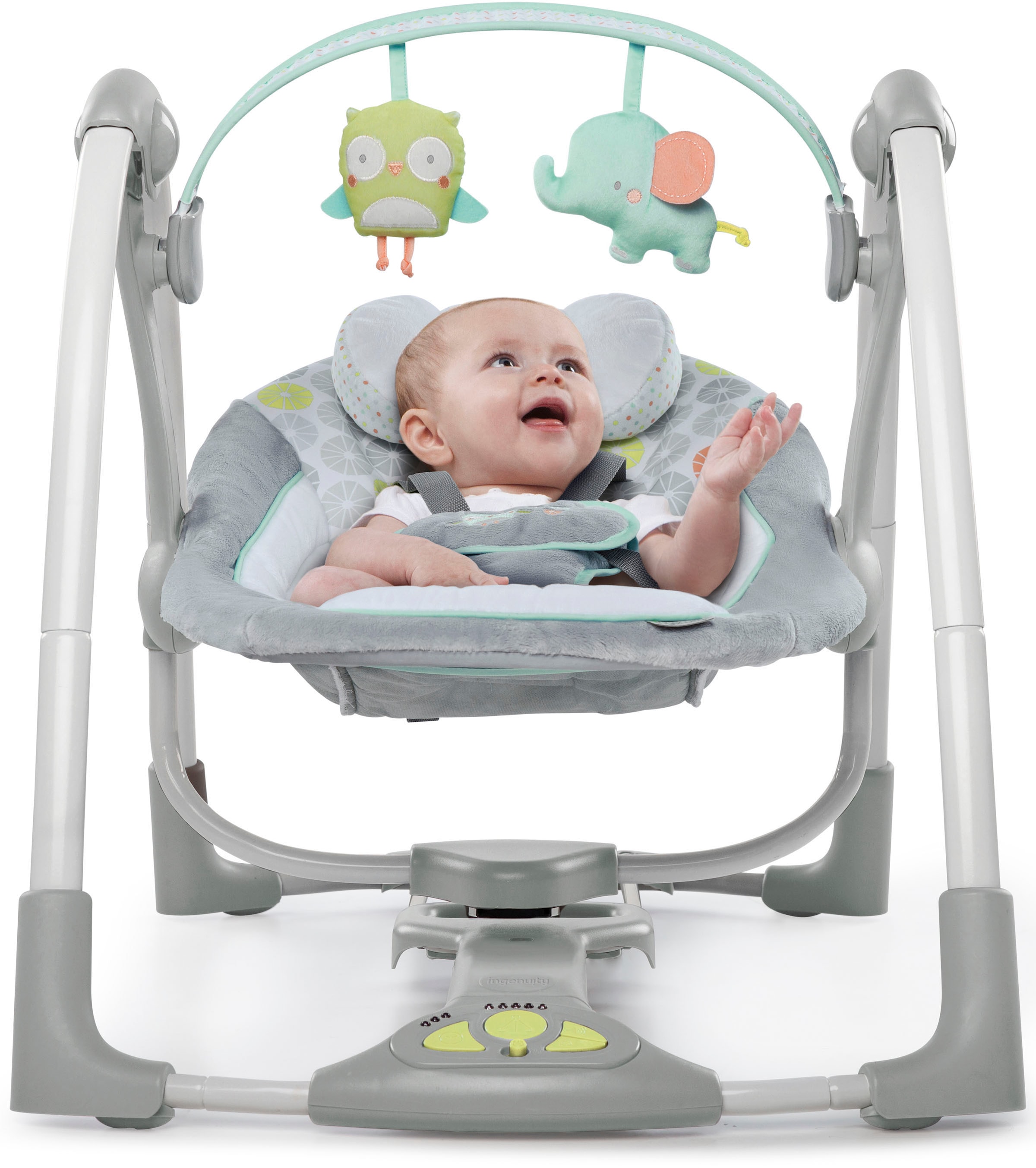 ingenuity Babyschaukel »Swing'n Go, Hugs & Hoots«, bis 9 kg, tragbar