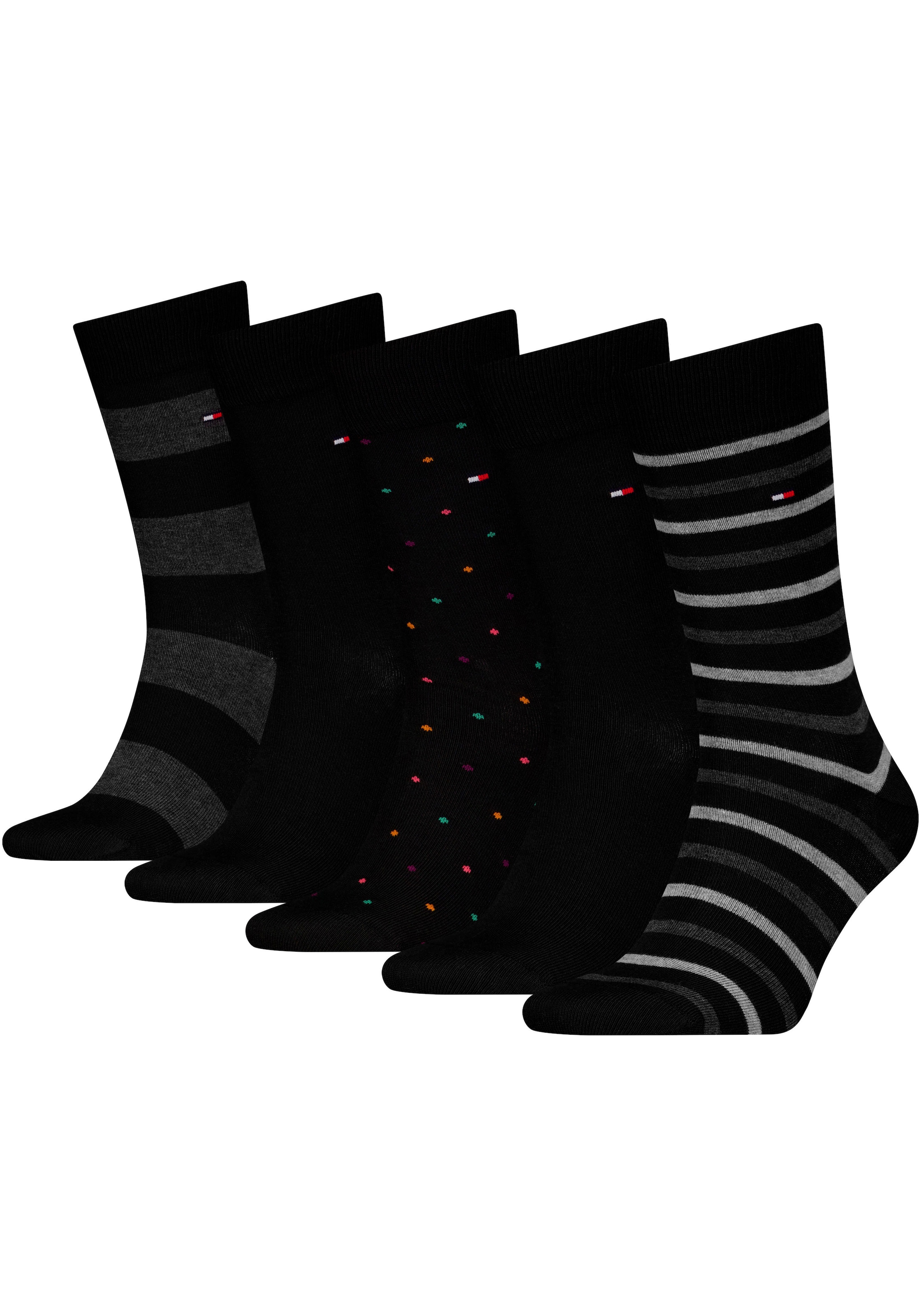 Tommy Hilfiger Socken, (5 Paar), Ideal zum Verschenken, Geschenkbox, Rippenbündchen