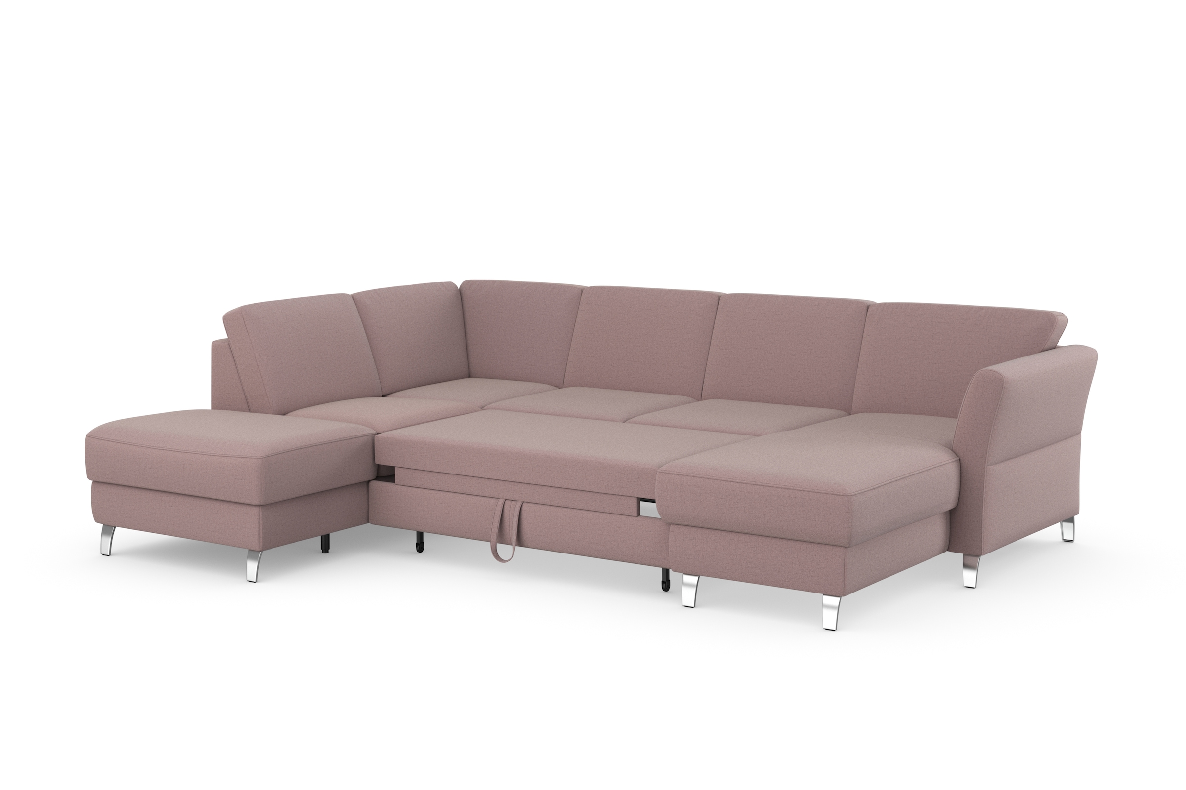 sit&more Wohnlandschaft »Visby U-Form«, Wahlweise mit Bettfunktion und Stauraum, frei im Raum stellbar