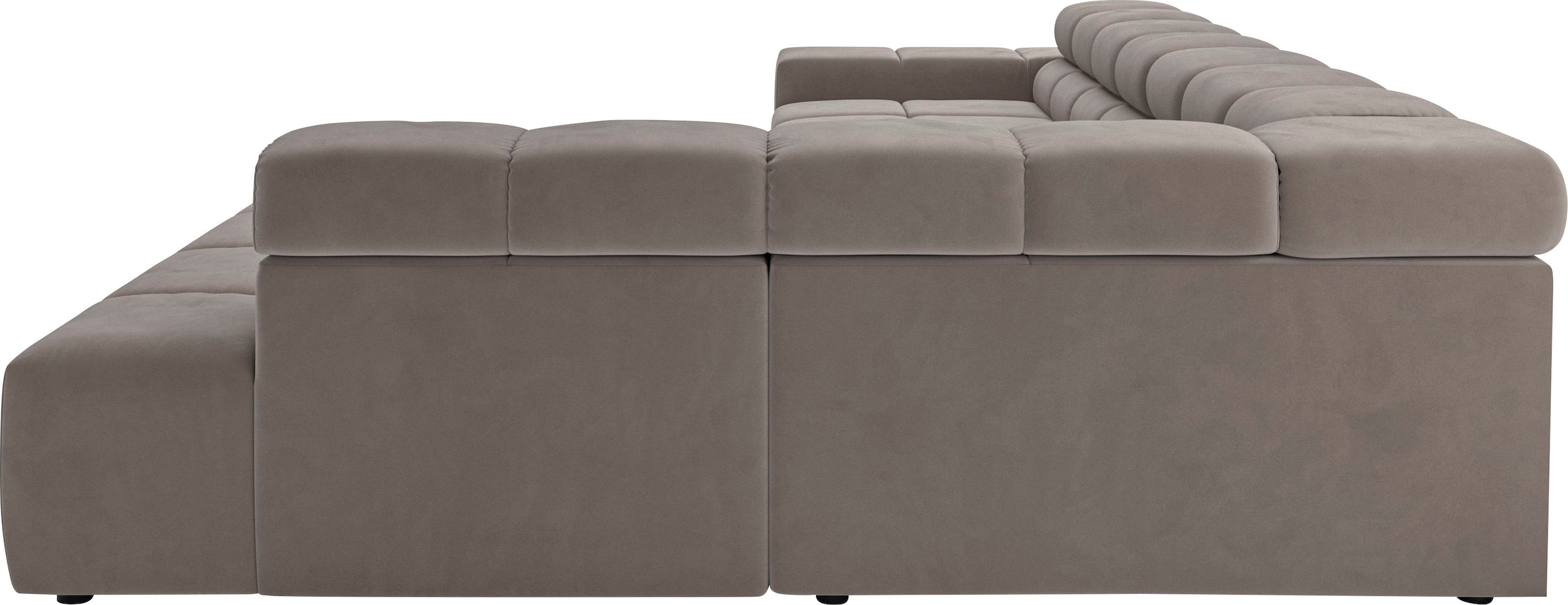 INOSIGN Ecksofa »Ancona incl. Kopfteilverstellung, Zierkissen Breite 319cm, L-Form«, wahlweise motorische Sitztiefenverstellung, auch in Cord + Easy Care