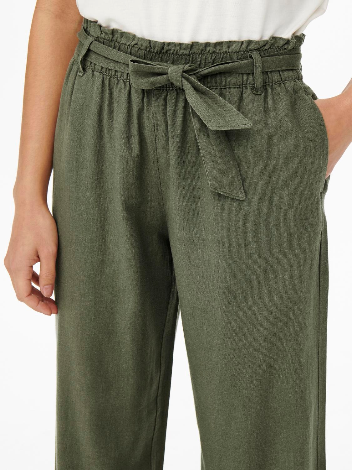 JDY Culotte »JDYSAY MW LINEN BELT PANT WVN NOOS«