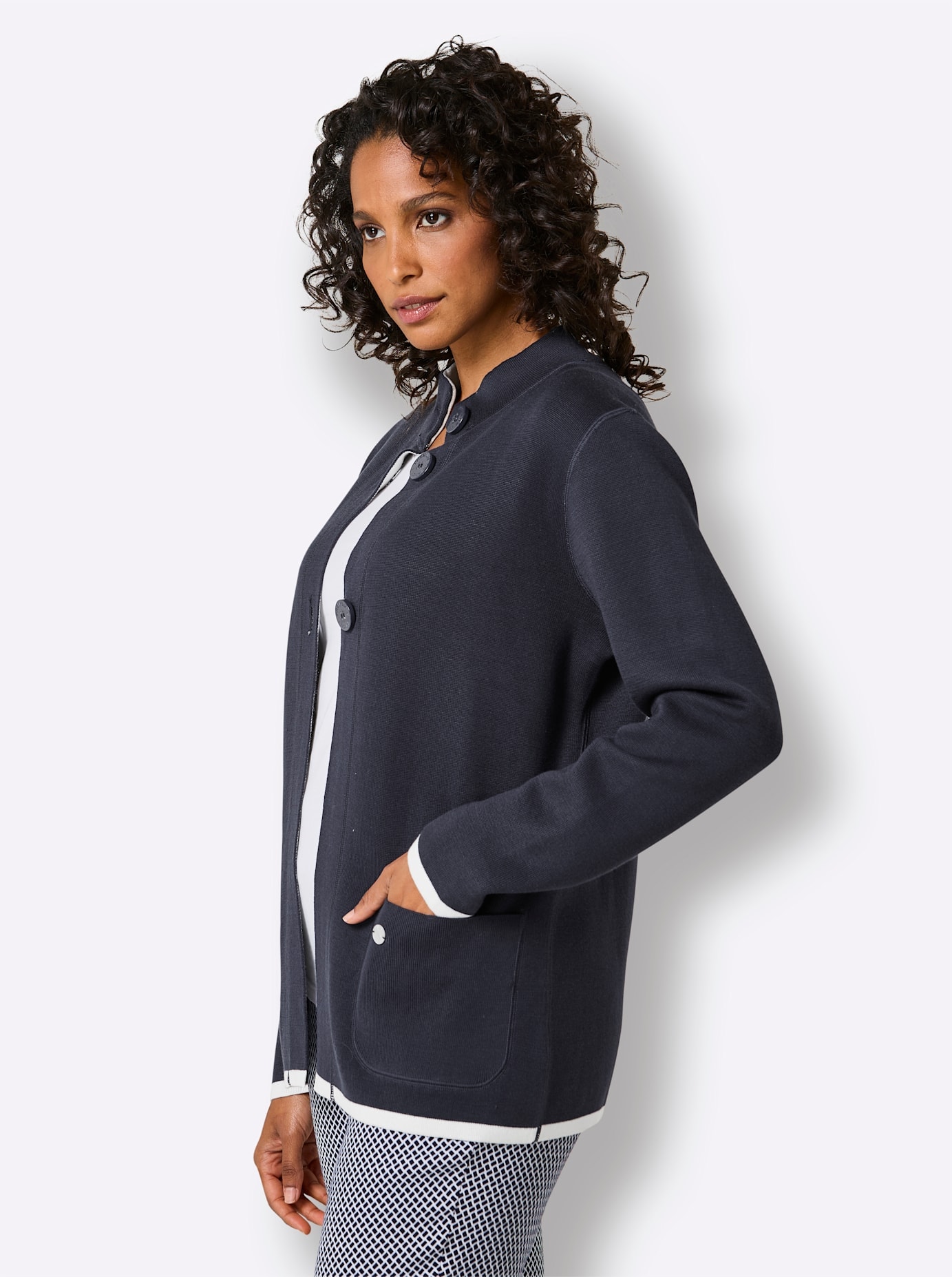 CREATION L PREMIUM Jacquardstrickjacke