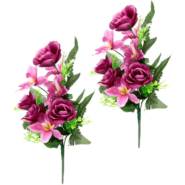 I.GE.A. Kunstblume »Bouquet aus Orchideen und Rosen«, 2er Set  Kunstblumenstrauß zum Legen oder Stellen Künstliche Blumen bestellen bei  OTTO
