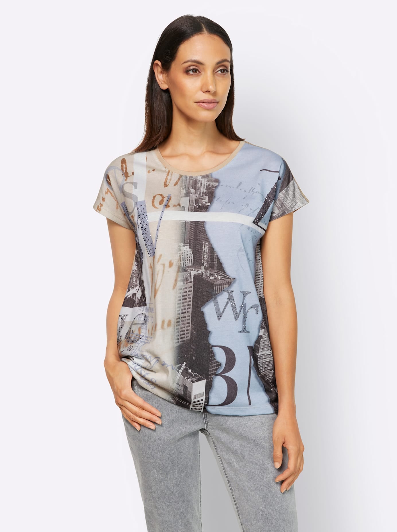 heine Kurzarmshirt »Druck-Shirt«, (1 tlg.)