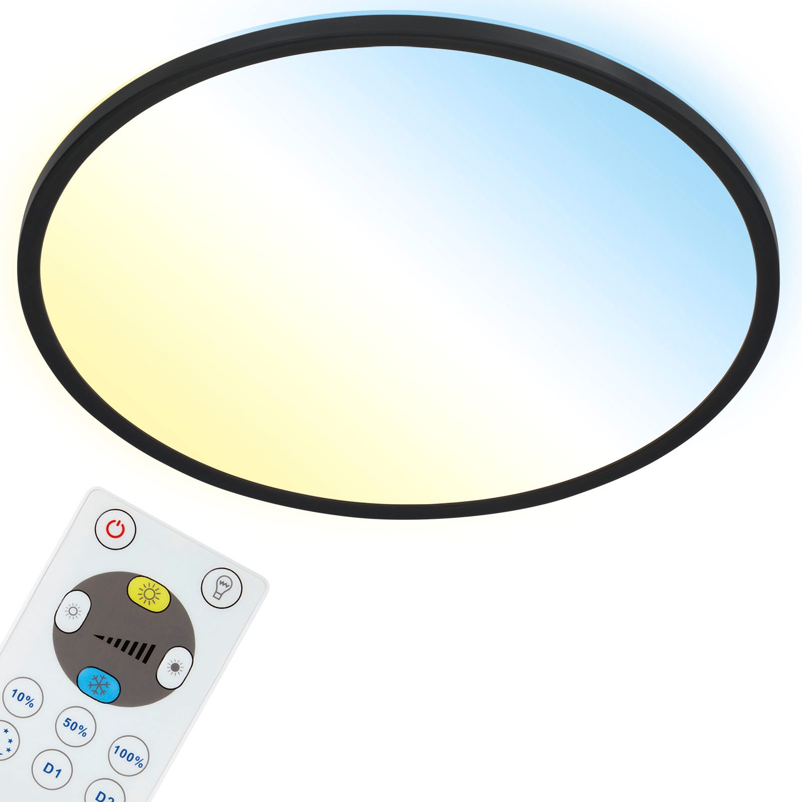 Briloner Leuchten LED Panel »7080015 SLIM«, Leuchtmittel LED-Board   LED fest integriert, Deckenlampe, 42x2,9cm, Schwarz, 22W, Wohnzimmer, Schlafzimmer, Küche
