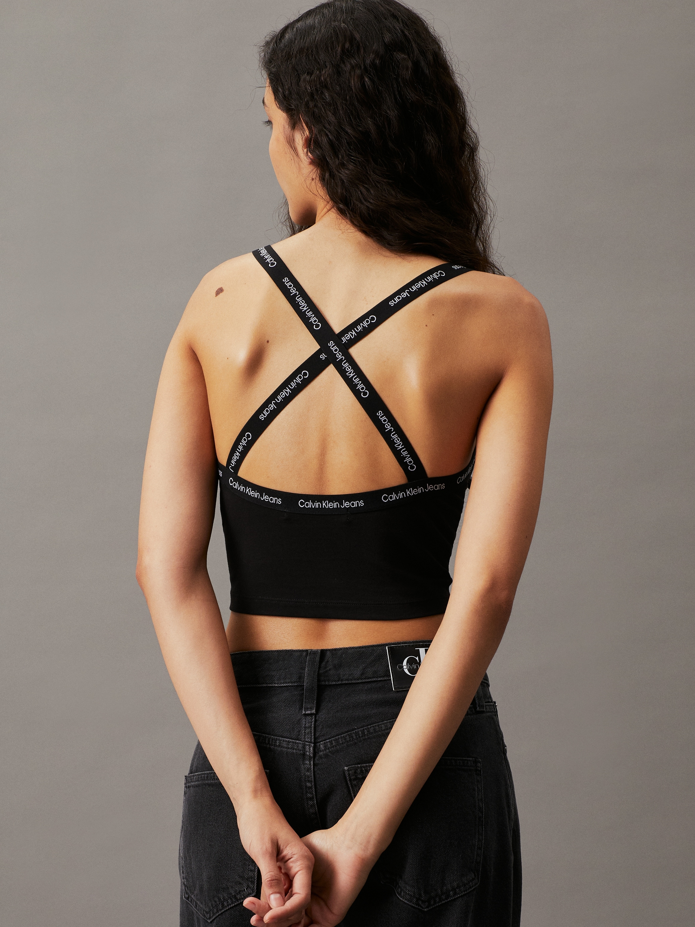 Calvin Klein Jeans Spaghettitop »LOGO ELASTIC STRAPPY TOP«, mit Logoschriftzug