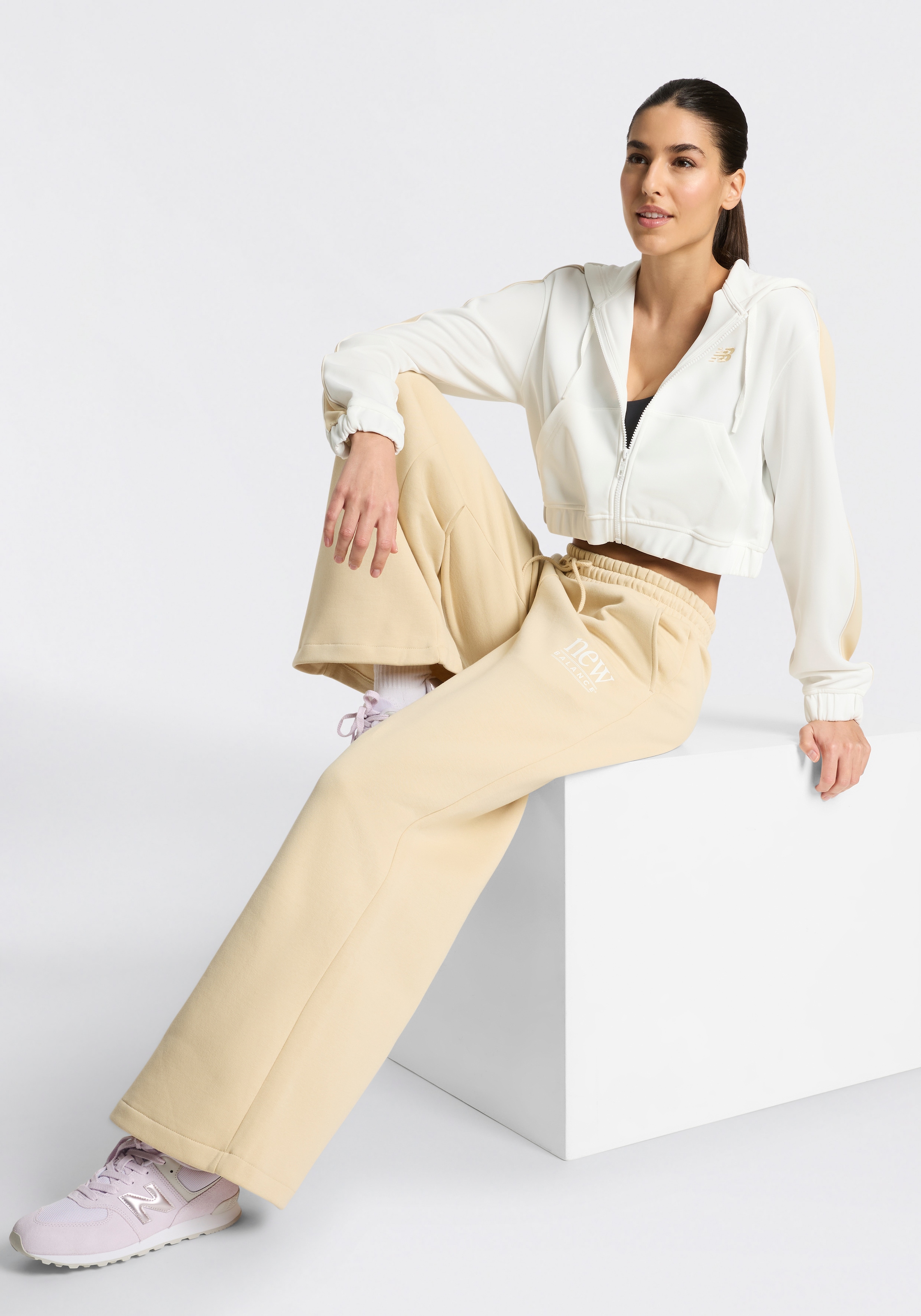 New Balance Kapuzensweatjacke mit Kapuze, aus Polyester, mit Reißverschluss