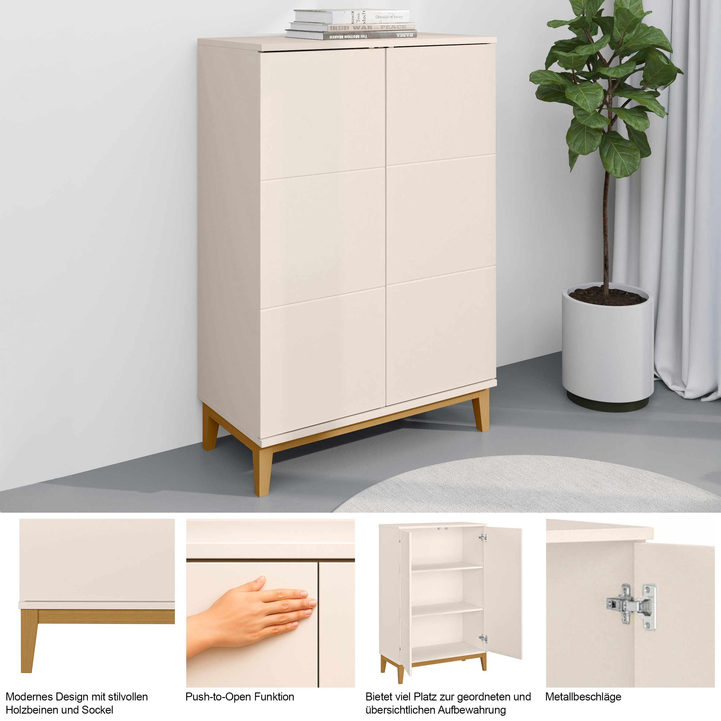 OTTO home Highboard »Maryd« 1 Stk. tlg. Hochkommode mit Untergestell in Holzoptik