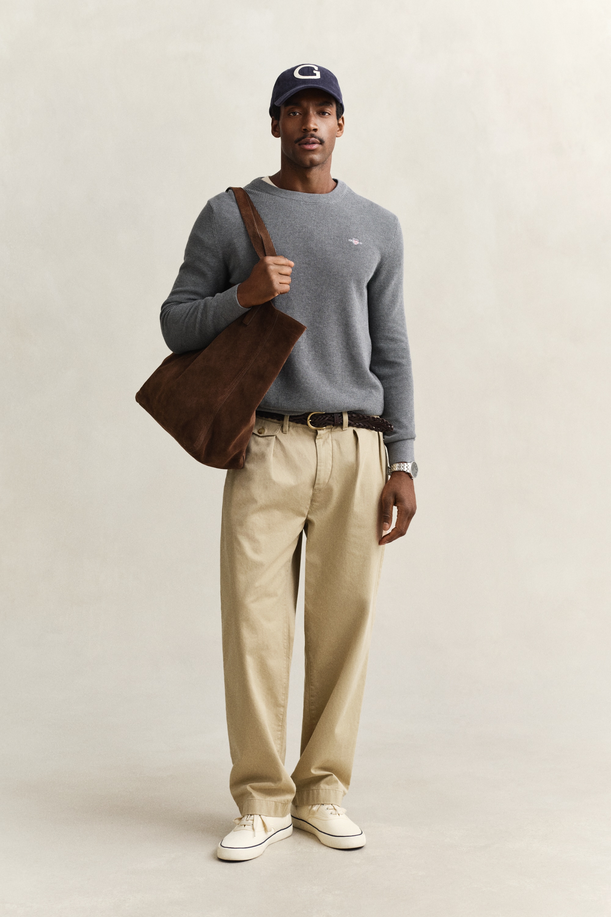 Gant Strickpullover »MICRO TEXTURED COTTON C-NECK« Regular fit mit Rundhalsausschnitt