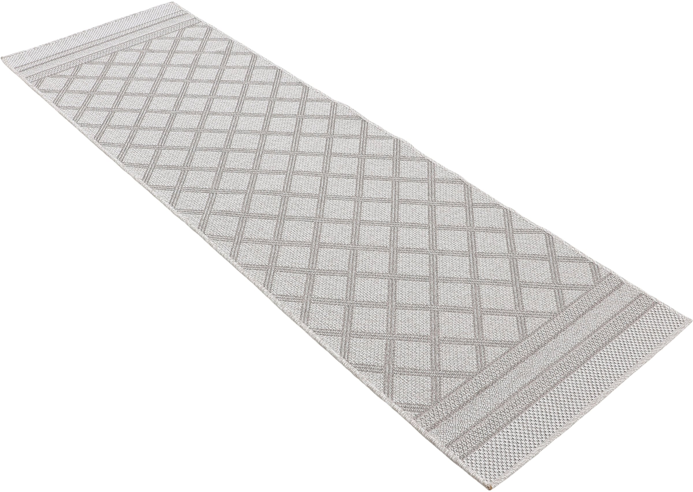 carpetfine Läufer »Boho 104«, rechteckig, 4 mm Höhe, robustes Flachgewebe, Sisal Optik, UV-beständig, Außenbereich