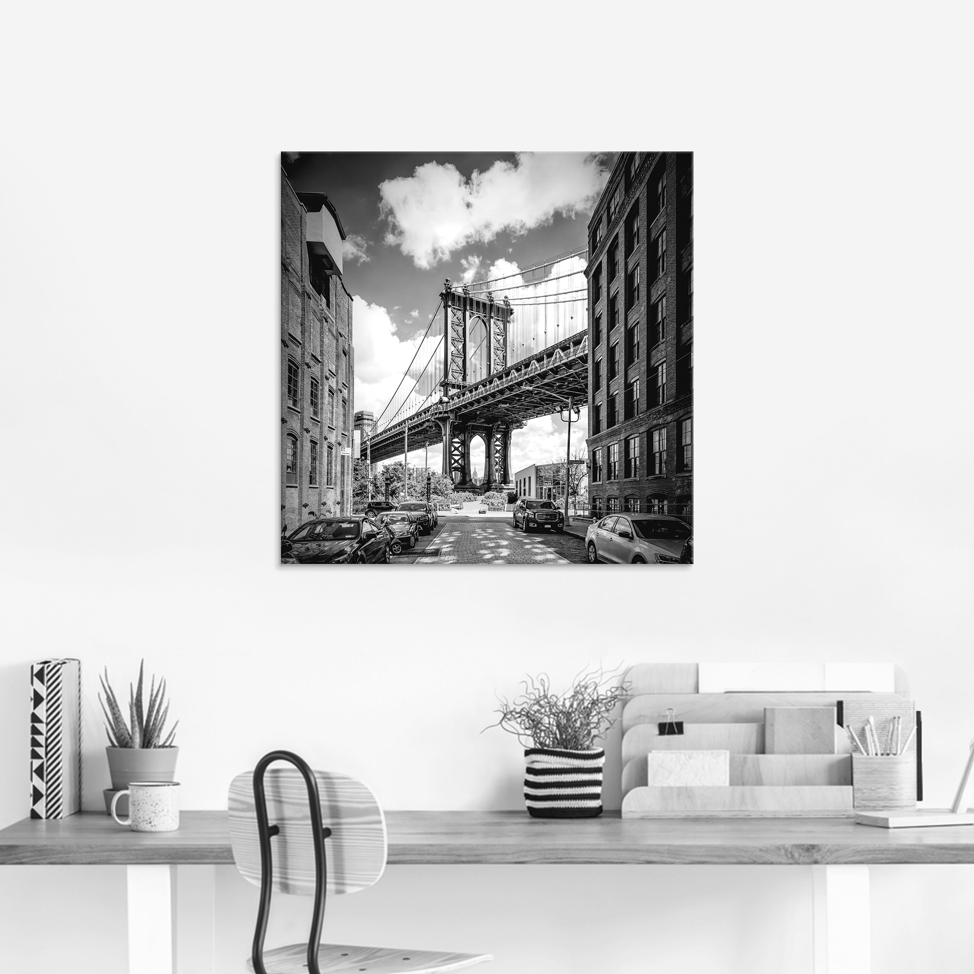 Amerika, Manhattan im in Glasbild St.), »New Größen Online City York (1 Bridge«, Artland verschiedenen Shop OTTO