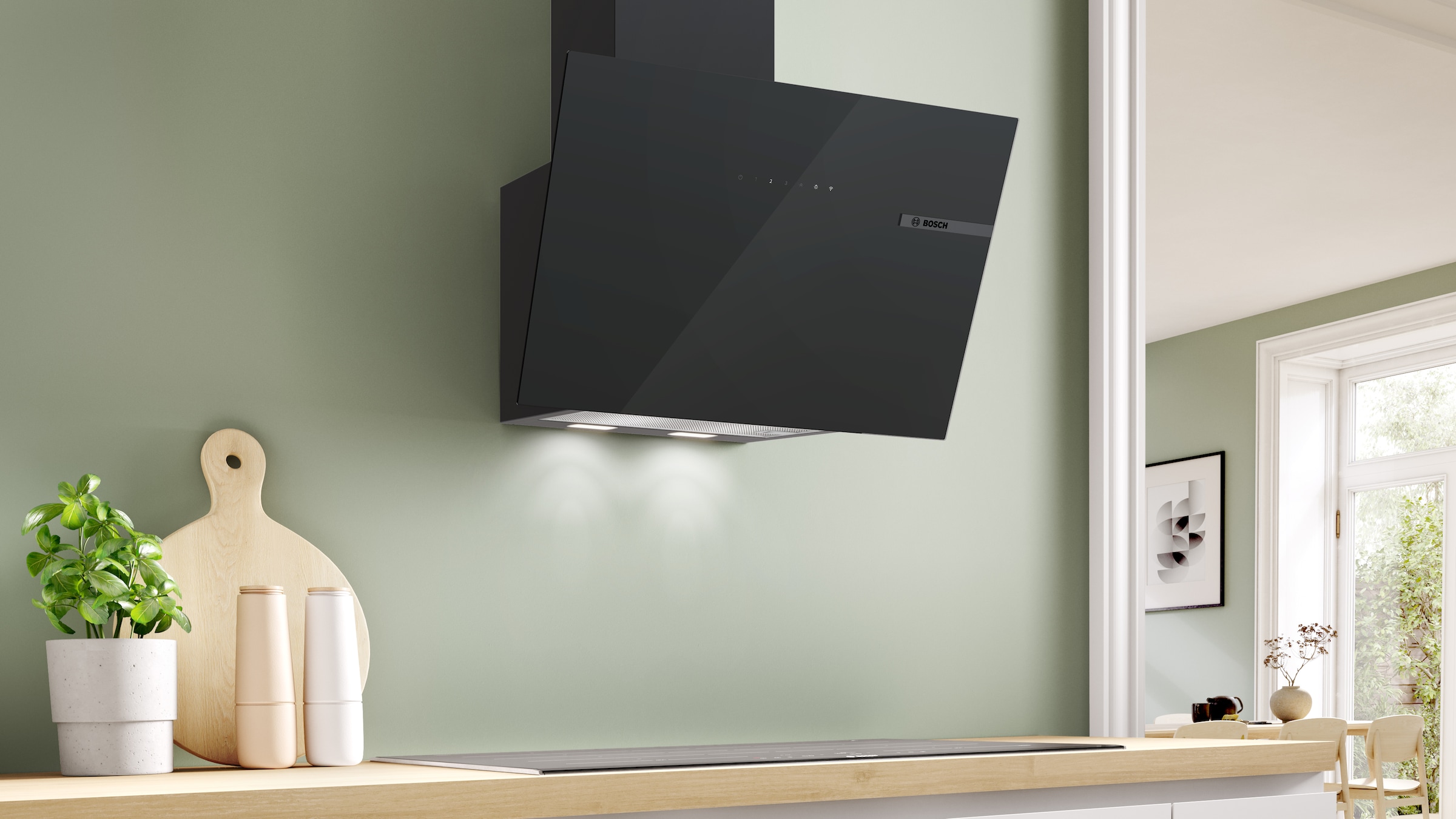 BOSCH Kopffreihaube »DWK67PN61« Serie Serie 6 Mit LED-Beleuchtung und leicht zu reinigendem Filter