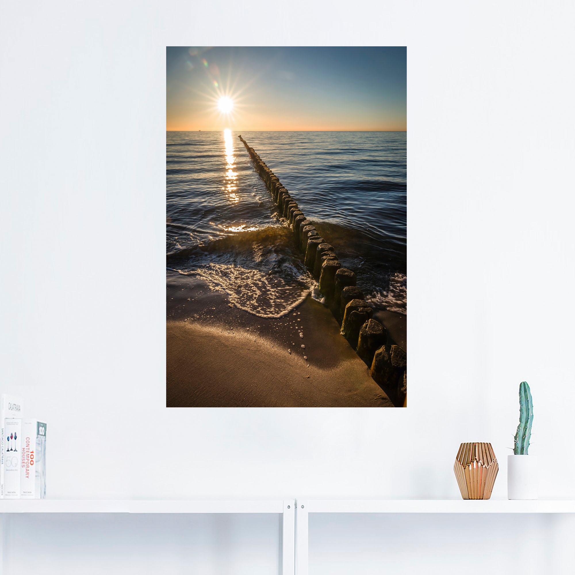 Artland Wandfolie »Buhnen und Sonnenuntergang Ostsee«, Küstenbilder, (1 St.), selbstklebend