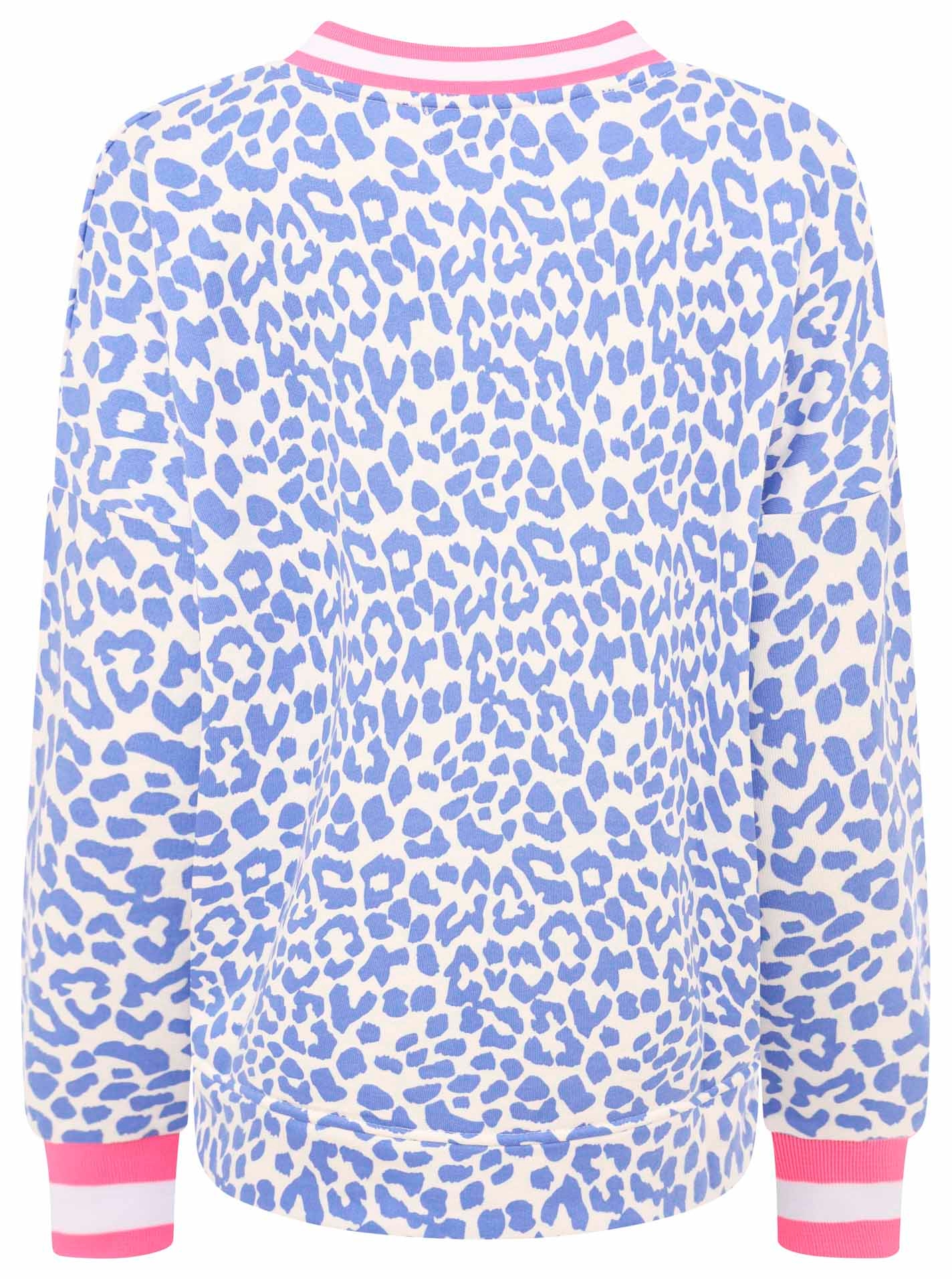 Zwillingsherz Sweatshirt »"Leo Pastell"«, mit V-Ausschnitt, gestreiften Bündchen und WILD Applikation
