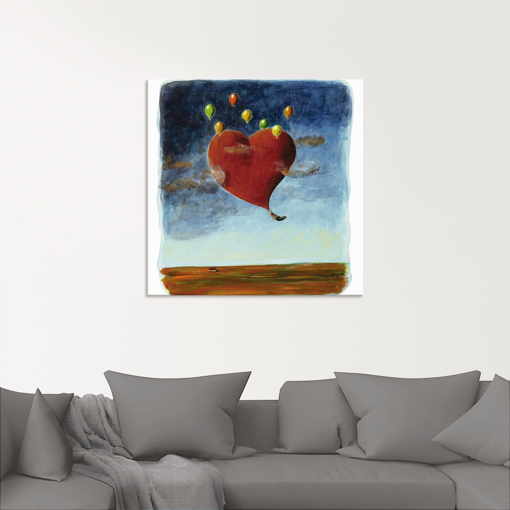 Artland Glasbild »Fliegendes Herz«, Herzen, (1 St.)