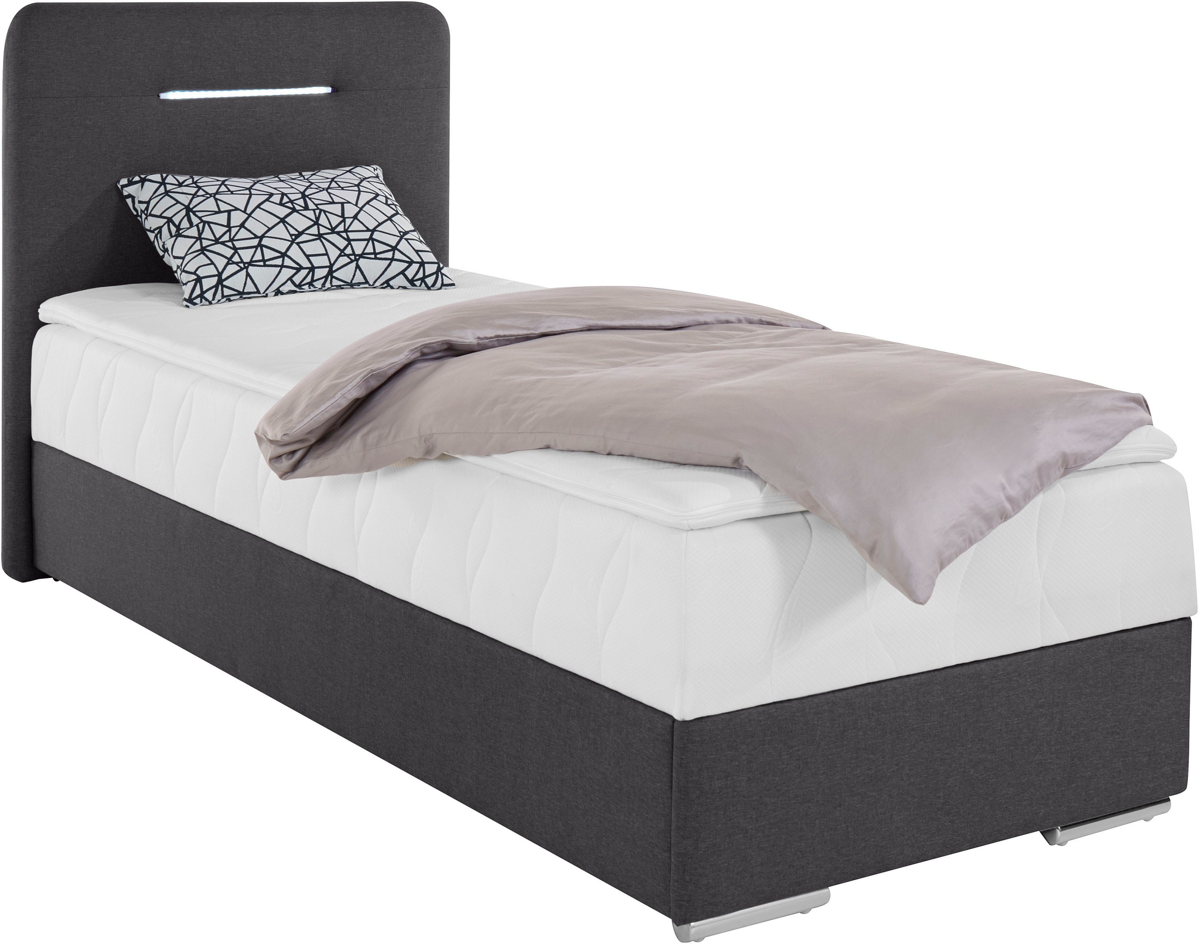 COTTA Boxbett »LIGHTSTAR mit Bettkasten & 5-Zonen-Taschen-Federkernmatratze« Inkl. Topper & LED-Licht, Zierkissen, 90/120/140 cm x 200 cm