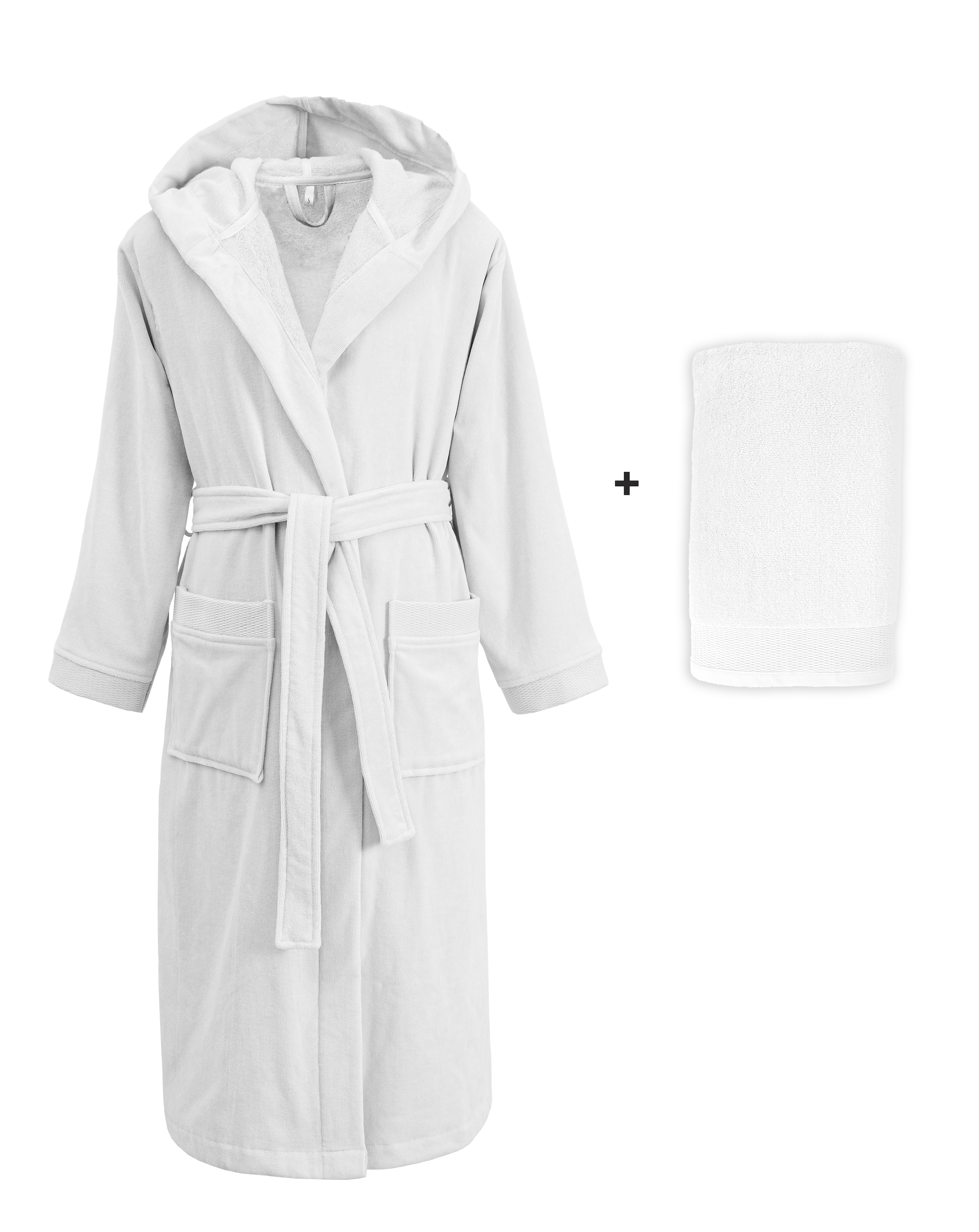 OTTO home Unisex-Bademantel »Fenya, 330 g/m², ideal für Sauna & Spa, Hotelbademantel, Morgenmantel«, (1 St.), Reißverschlusstaschen, weich mit GRATIS-Zugabe: 1x Duschtuch 70x140 cm