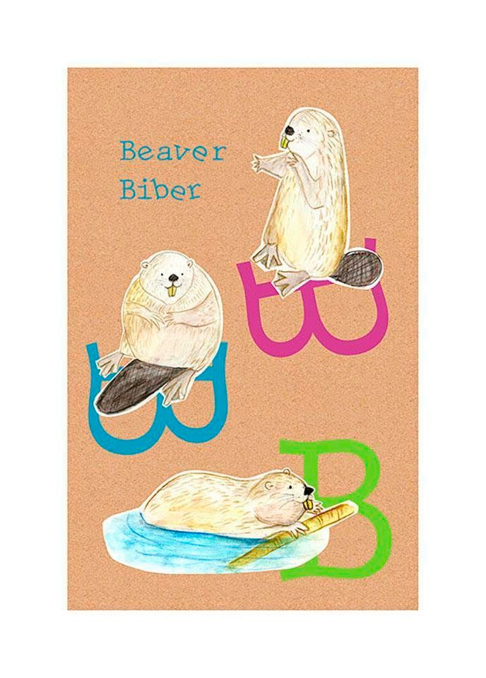 Komar Bild »ABC Animal B«, Buchstaben, (1 St.), Wandbild zur Dekoration - ohne Rahmen