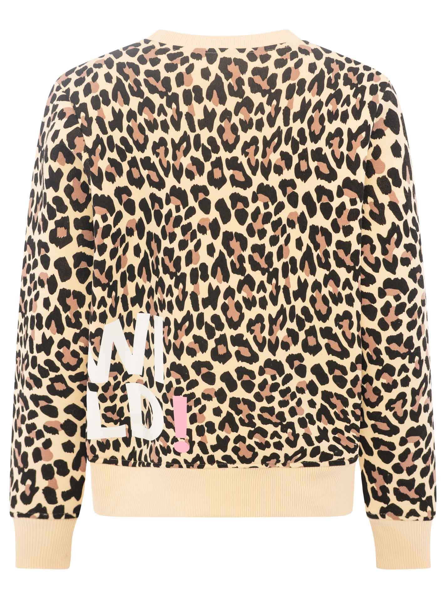 Zwillingsherz Hoodie »"WILD AOP"«, Crew-Neck, Rippbündchen, Print vorne und hinten, Leomuster
