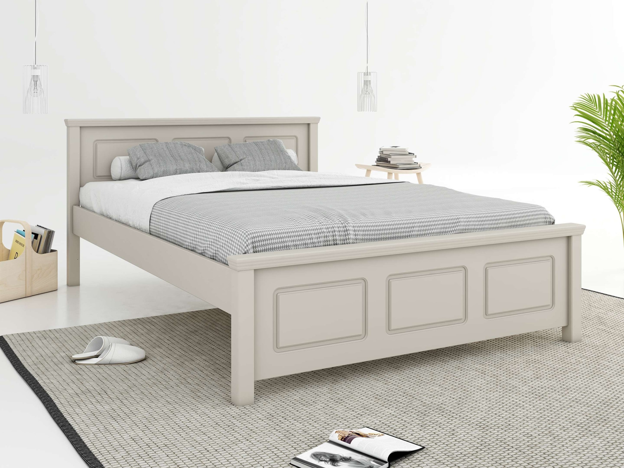 OTTO home Massivholzbett »ERIK' , Made in Europe, optional mit Schublade, Massivholz Kiefer« FSC® zertifiziert,  in mehreren Größen, Landhausstil mit Kassettenoptik