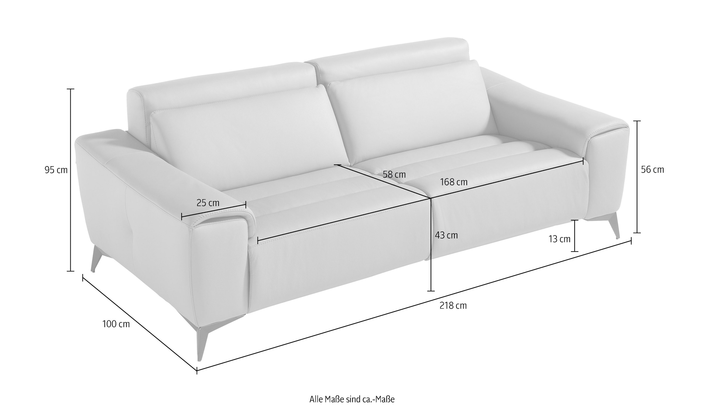 Egoitaliano 2,5-Sitzer »Suzette, Designsofa mit elektrischen Komfortfunktionen, edel & bequem« inkl. 2 elektronischer Relaxfunktionen, Rücken- und Fußteilfunktion
