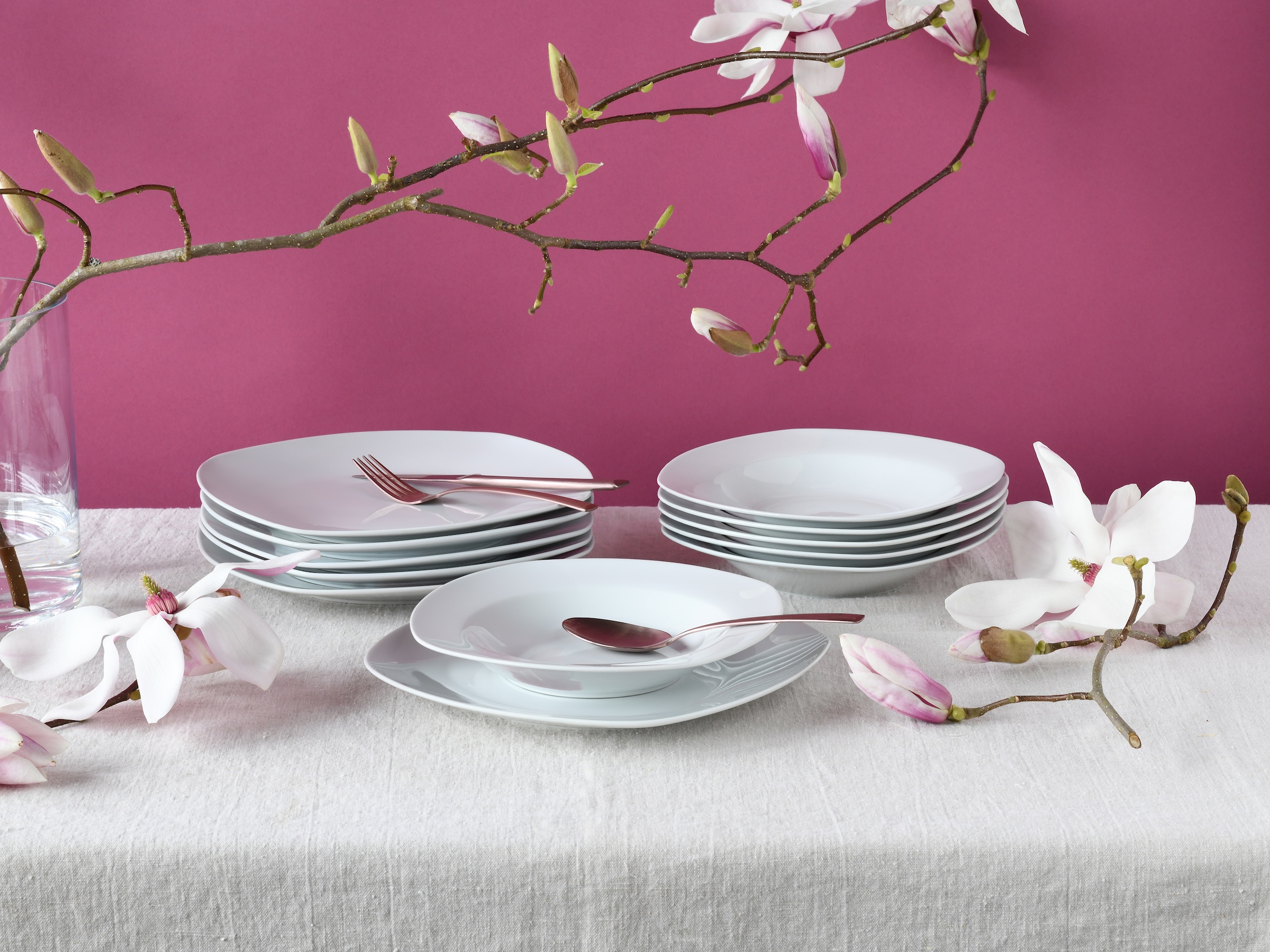 CreaTable Teller-Set »Amelie Weiß, Teller Set 18-tlg« Daily Use, Zeitlos