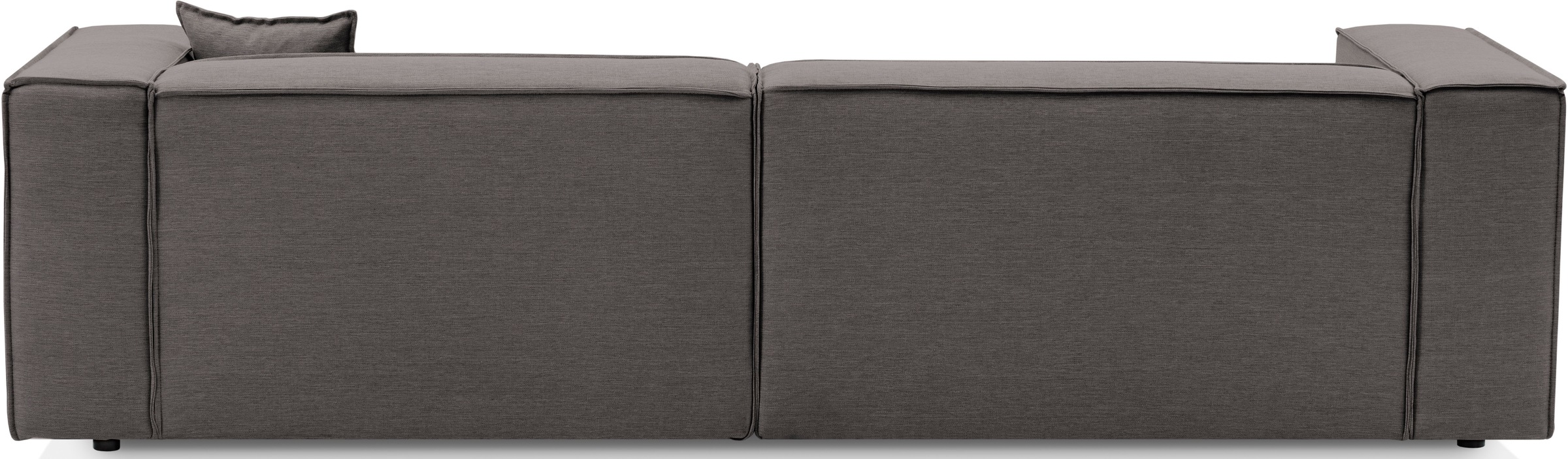 LeGer Home by Lena Gercke Ecksofa »PIARA mit Kedernaht in Cord oder Leinenoptik, moderne Couch in L-Form«, wahlweise Ottomane rechts/links, schwarze Füße, bequemer Sitzkomfort