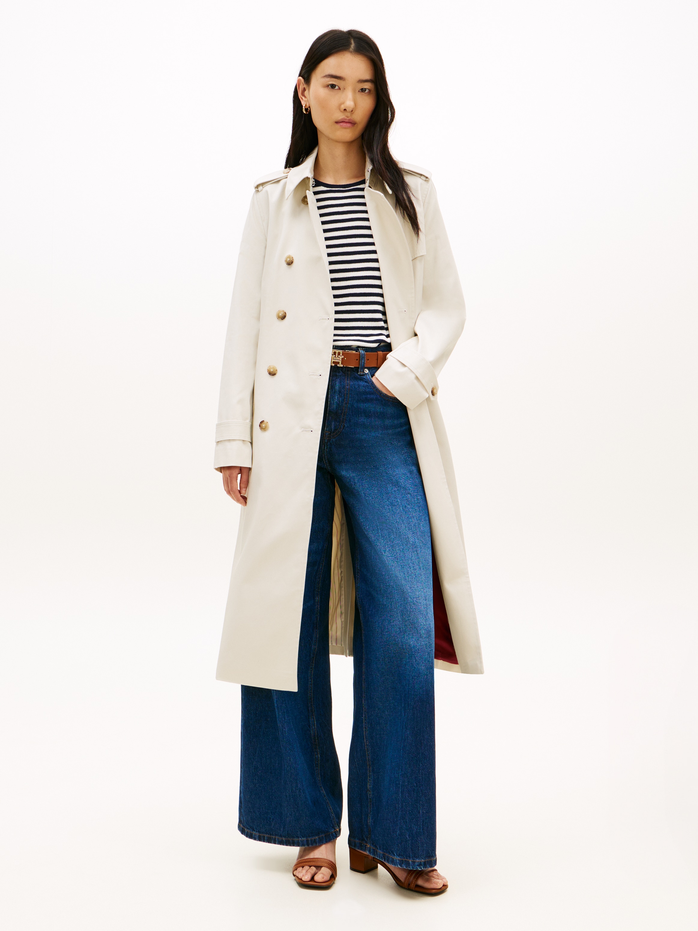 Tommy Hilfiger Trenchcoat »SLIM COTTON MIDI TRENCH«