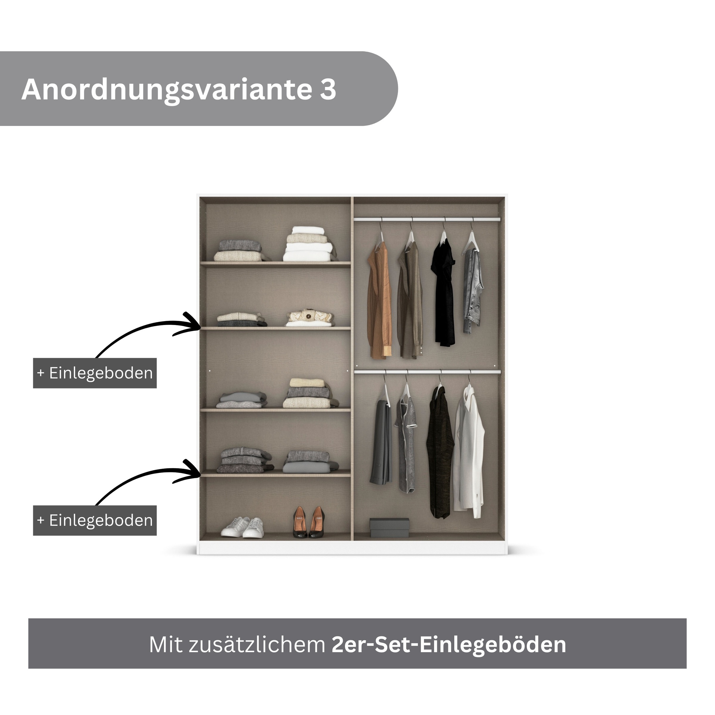 rauch Drehtürenschrank »Kleiderschrank Kleiderschränke Schrank Garderobe AGORDO mit Glasfront«, (in zwei Griff-Farben), durchdachte Innenausstattung, in 6 Breiten und 2 Höhen MADE IN GERMANY